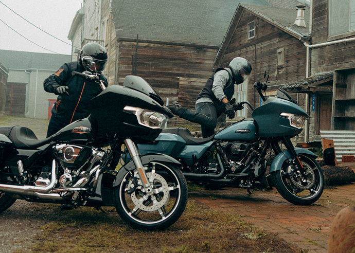 Cory Tran and Trung Tran get on their motorcycles