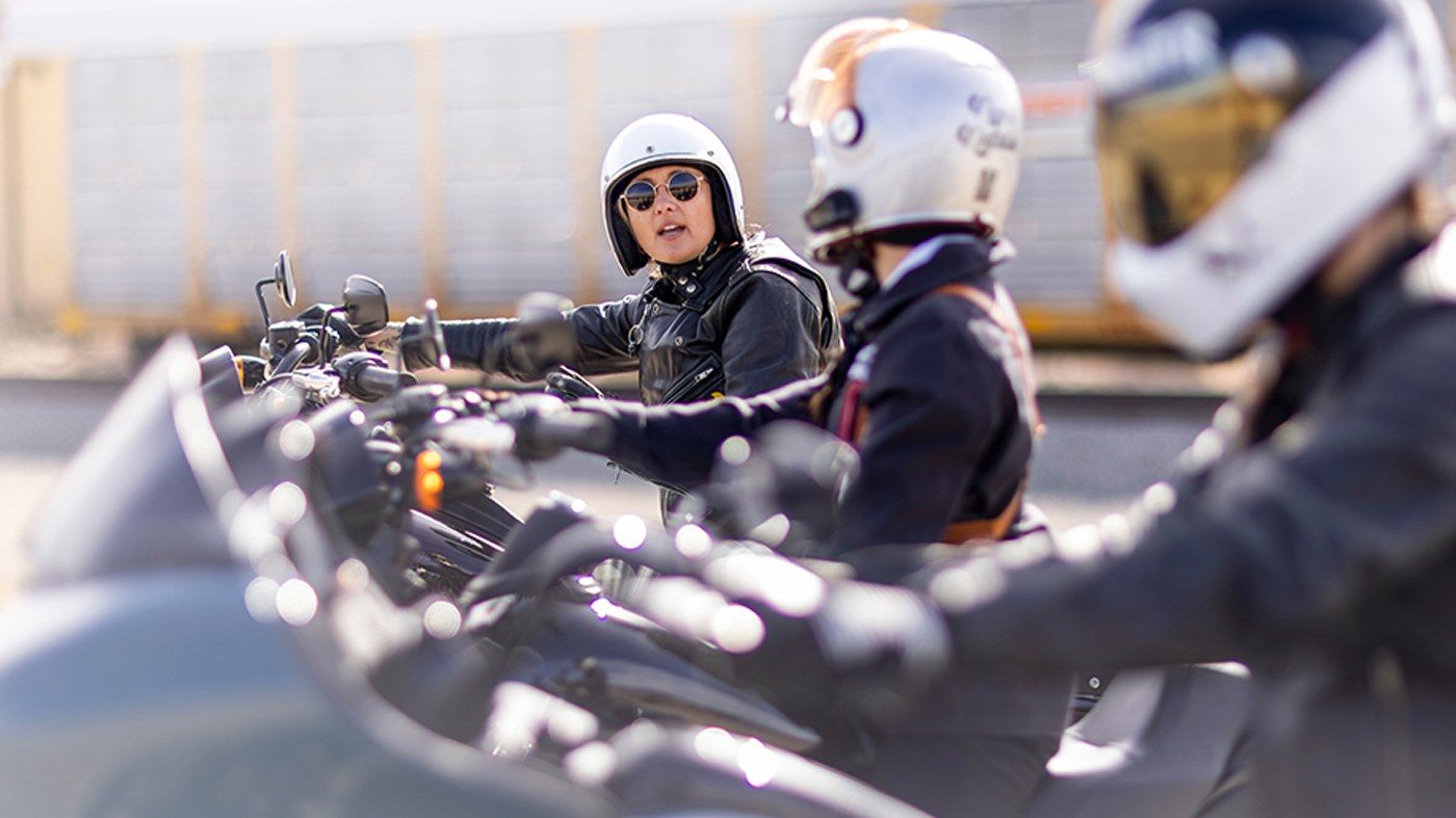 riders on bikes in a row