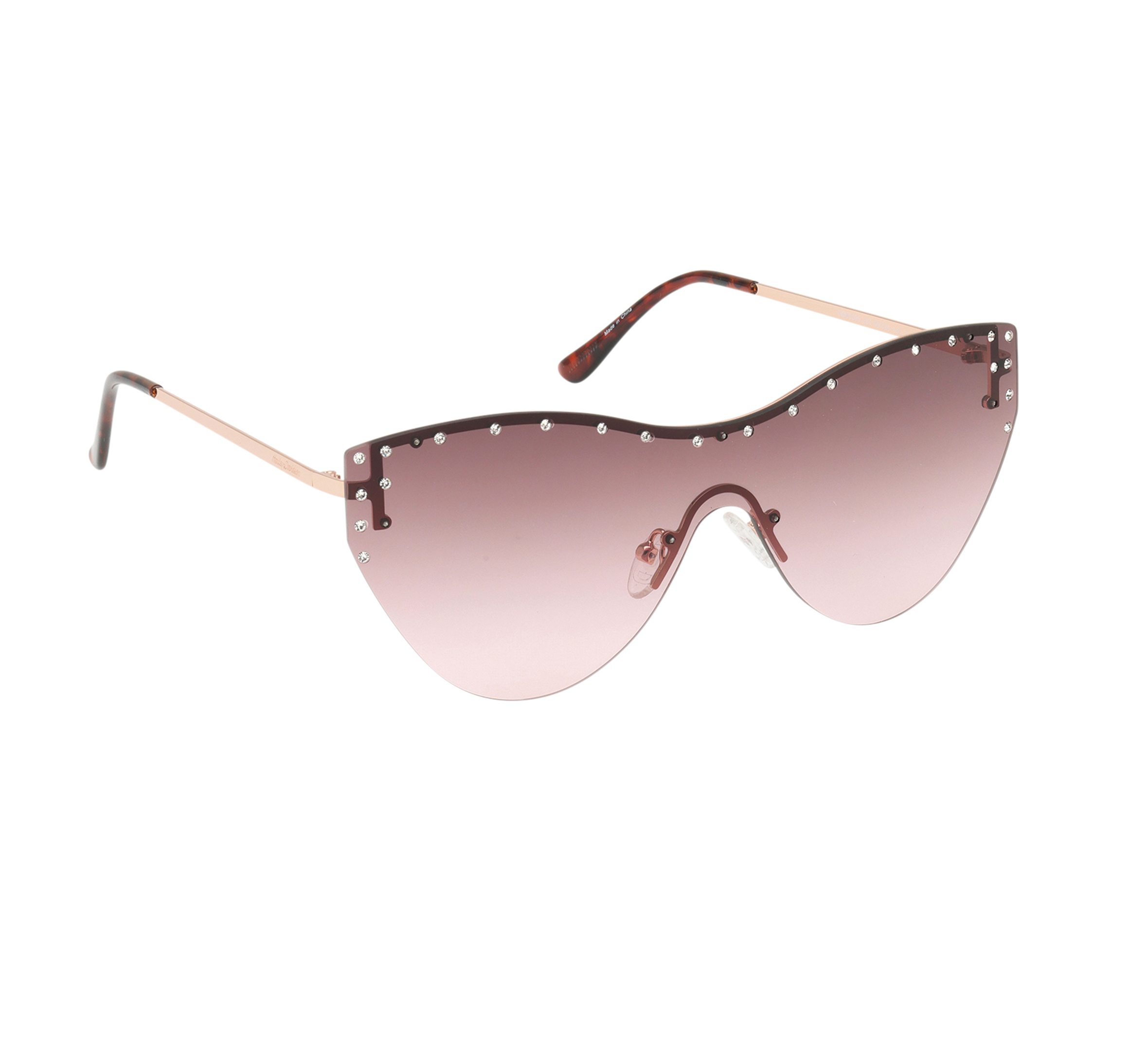 Cat-eye Lifestyle Rimless  Shield Sunglasses