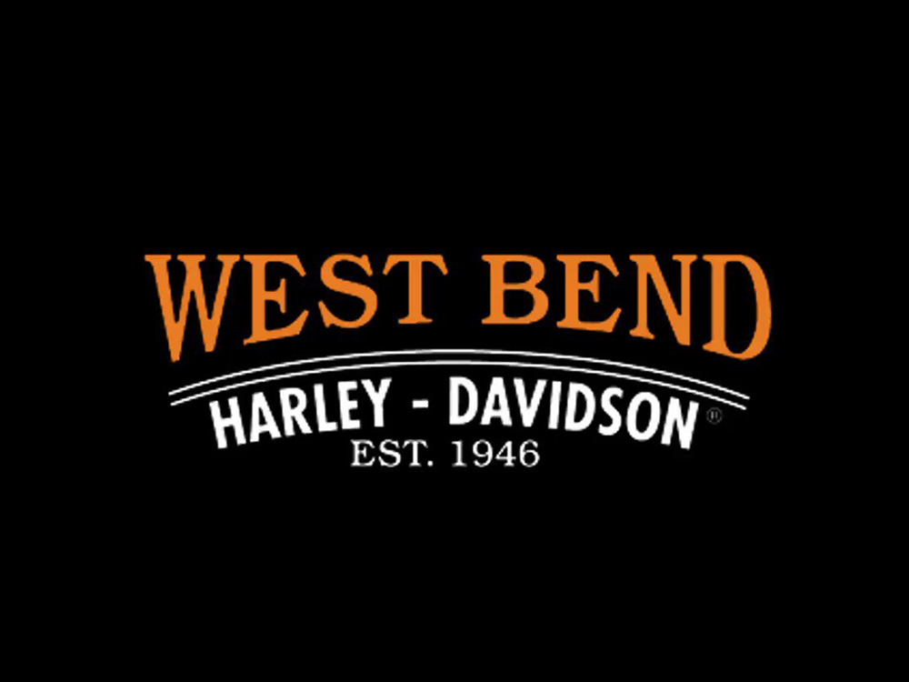 黒背景のWest Bend Harley-Davidsonロゴ