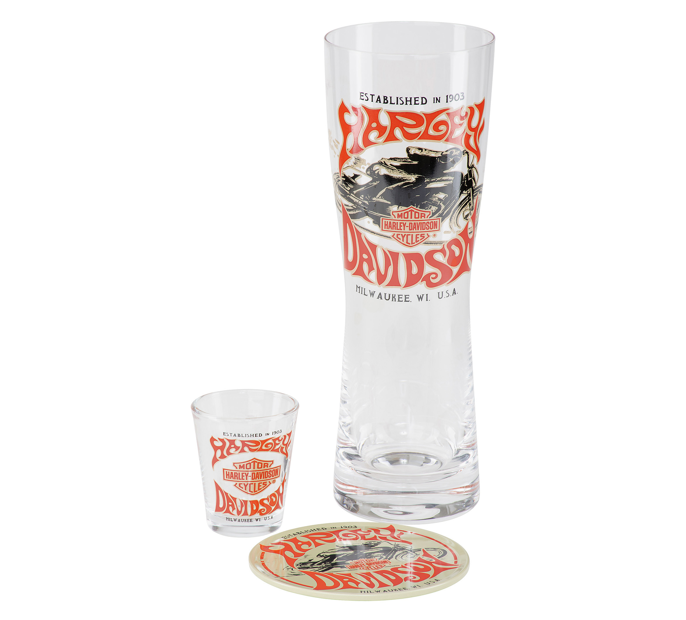 1970's Racer Pilsner / Shot Glass Gift Set