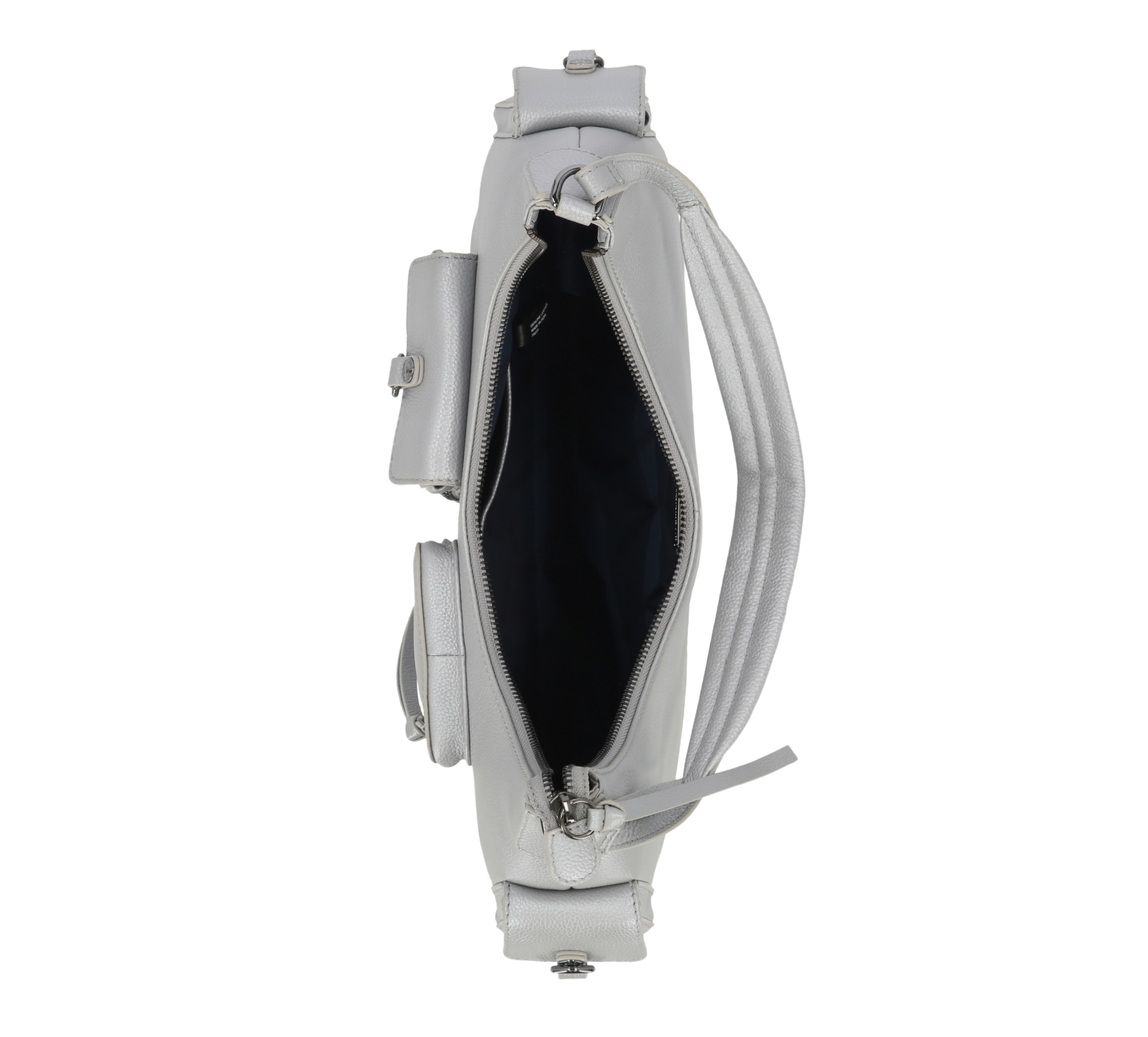 Utilitarian Pebble Leather Hobo Bag