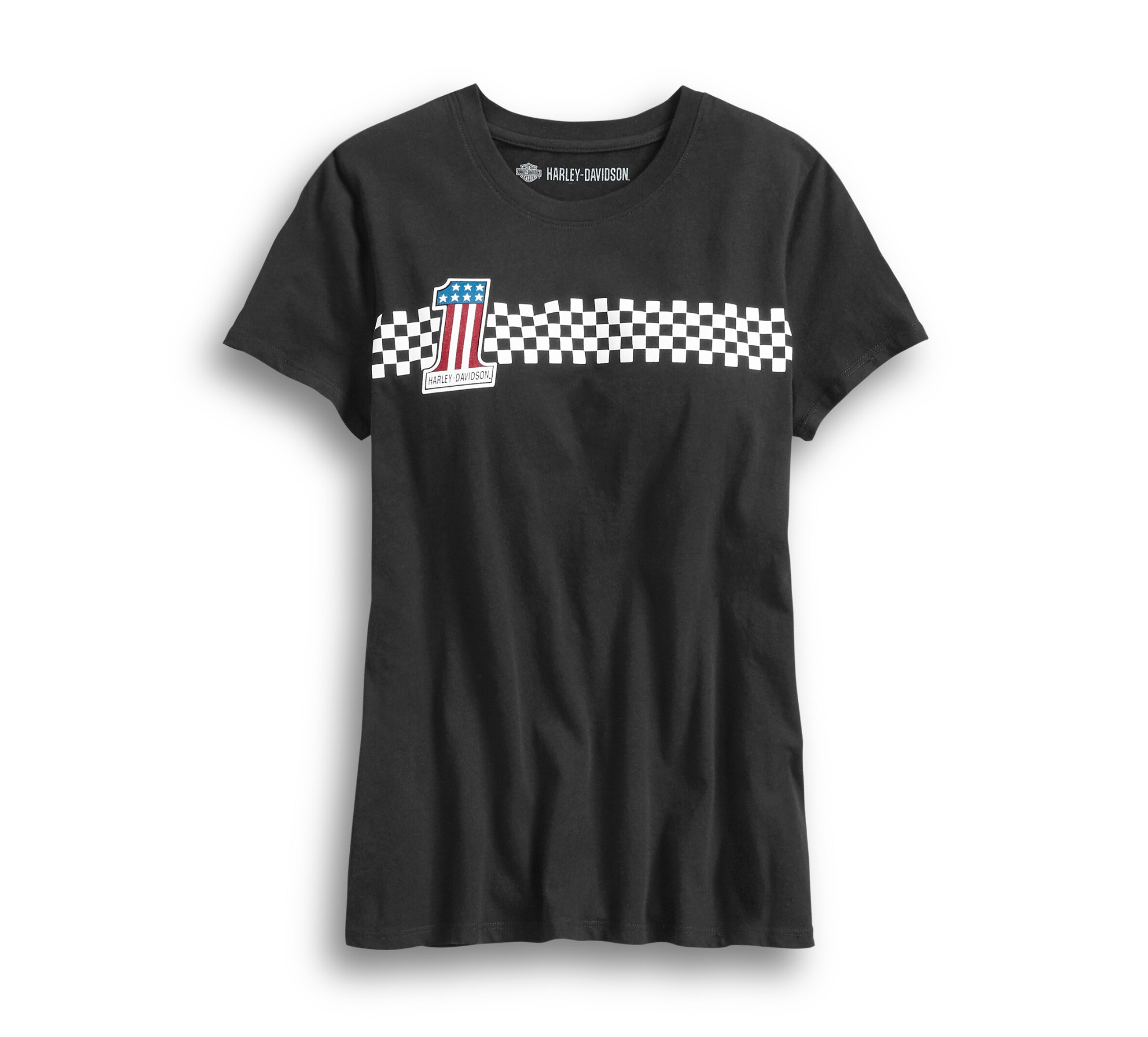 Women's #1 Checkered Stripe Tee