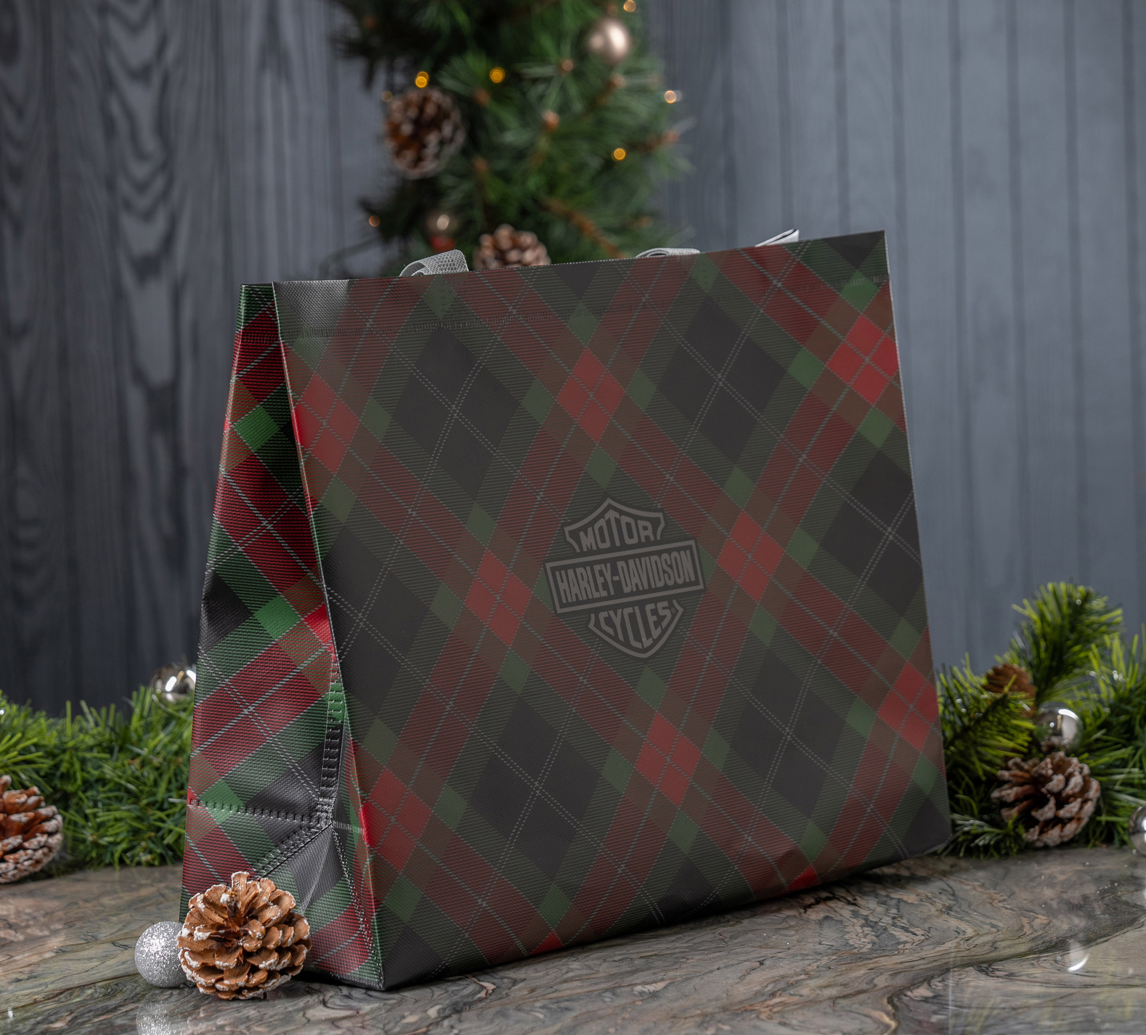 Holiday Plaid Reusable Gift Bag