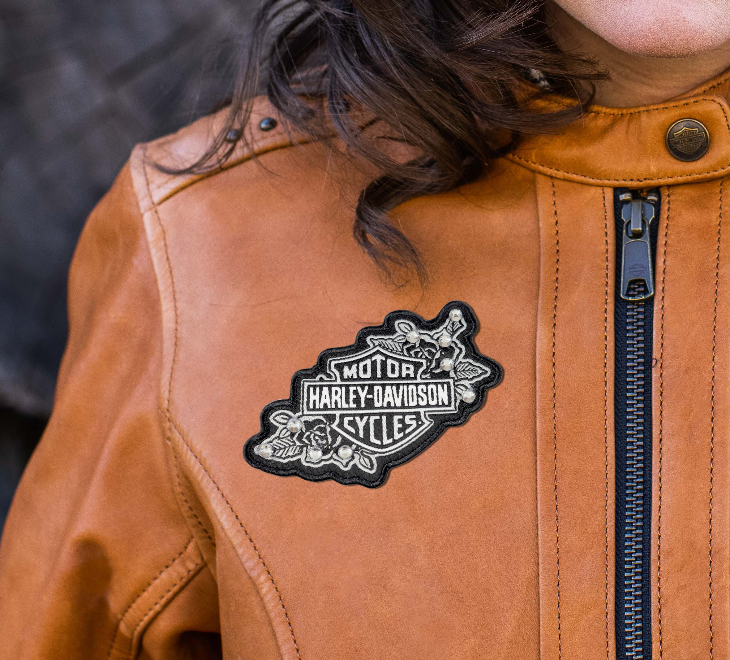 3.5” Silver Floral Patch