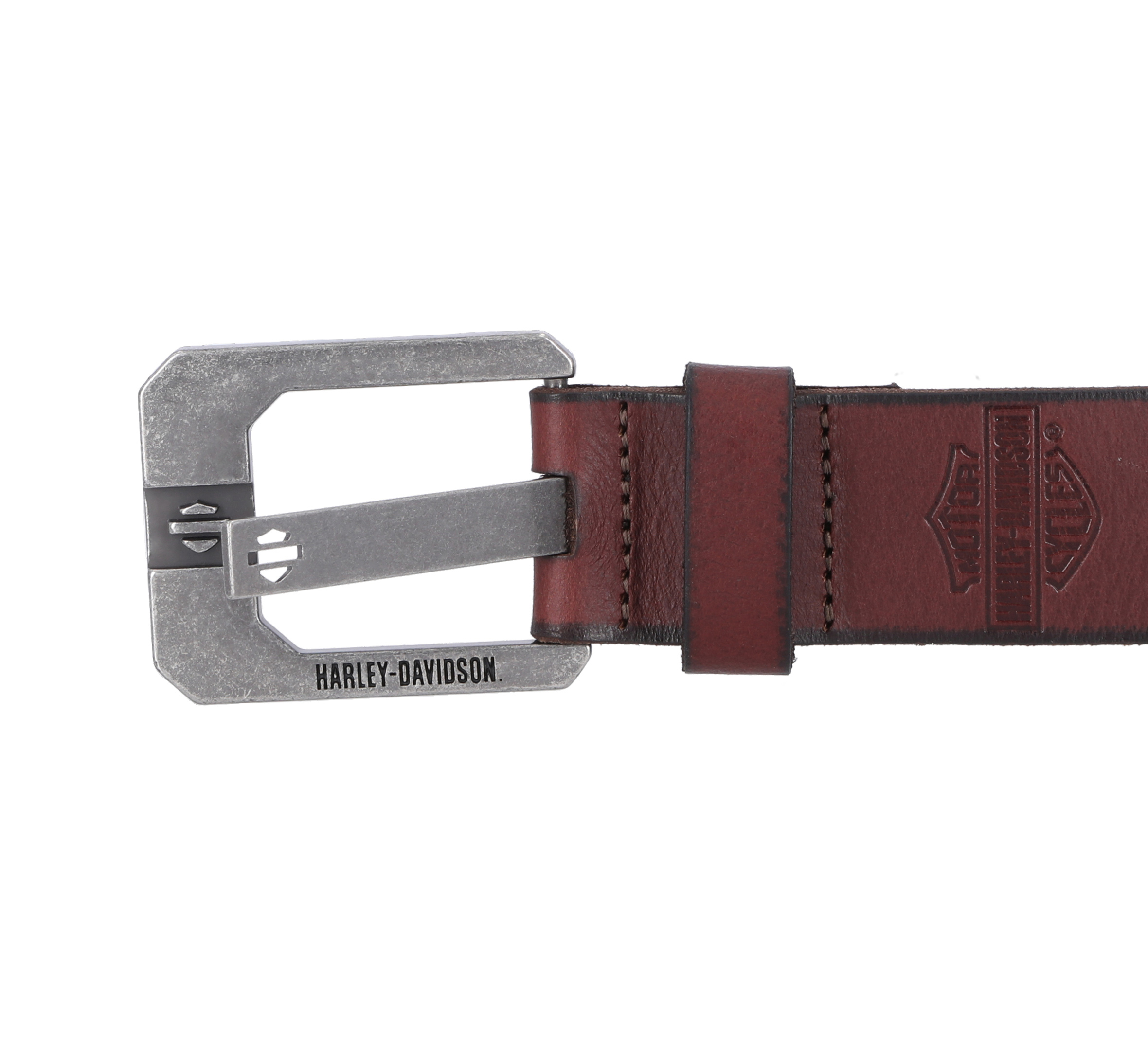 Die Cut Bar & Shield Prong Belt in Brown