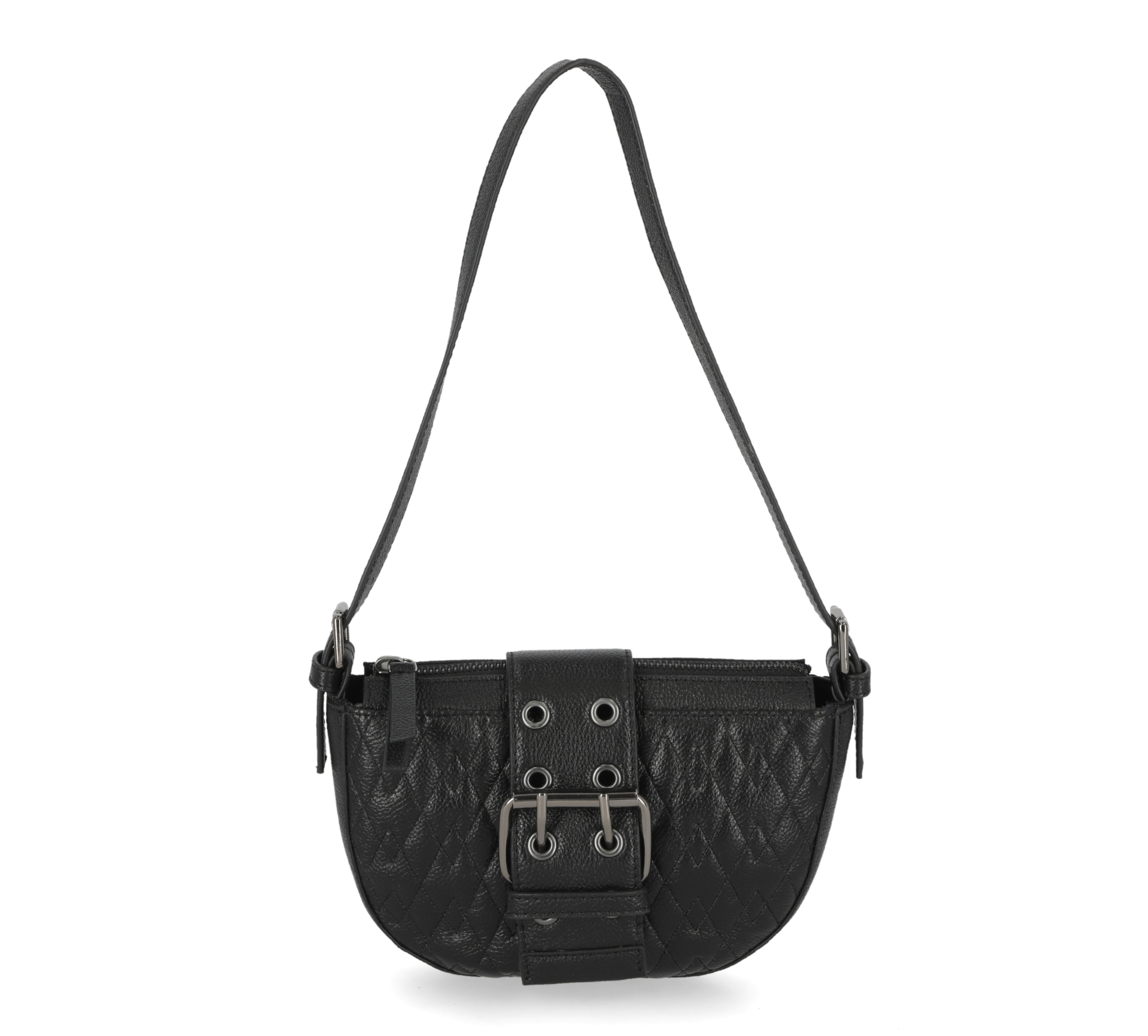 Buckle Closure Quilted Mini Bag
