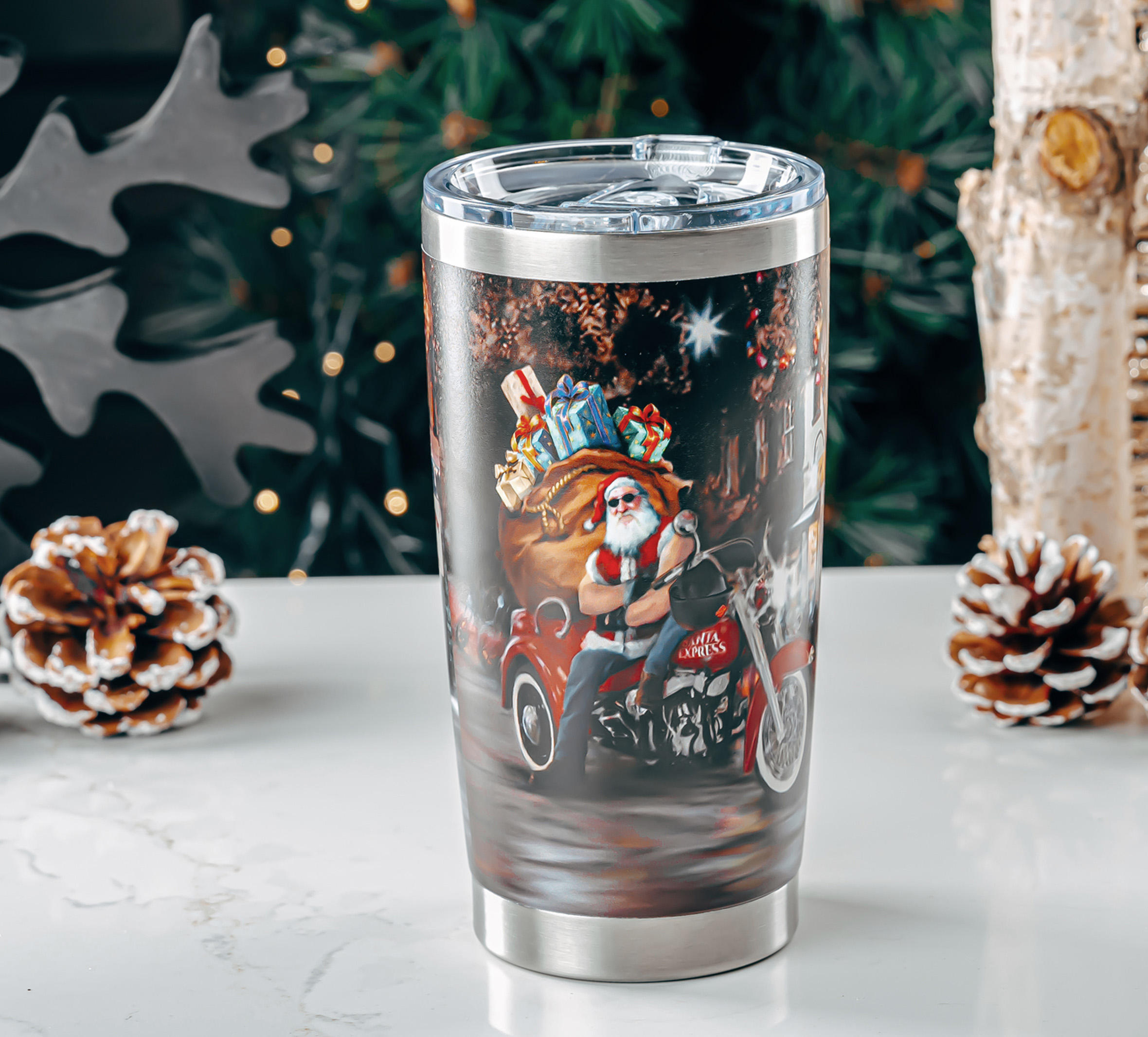 Biker Santa Travel Mug