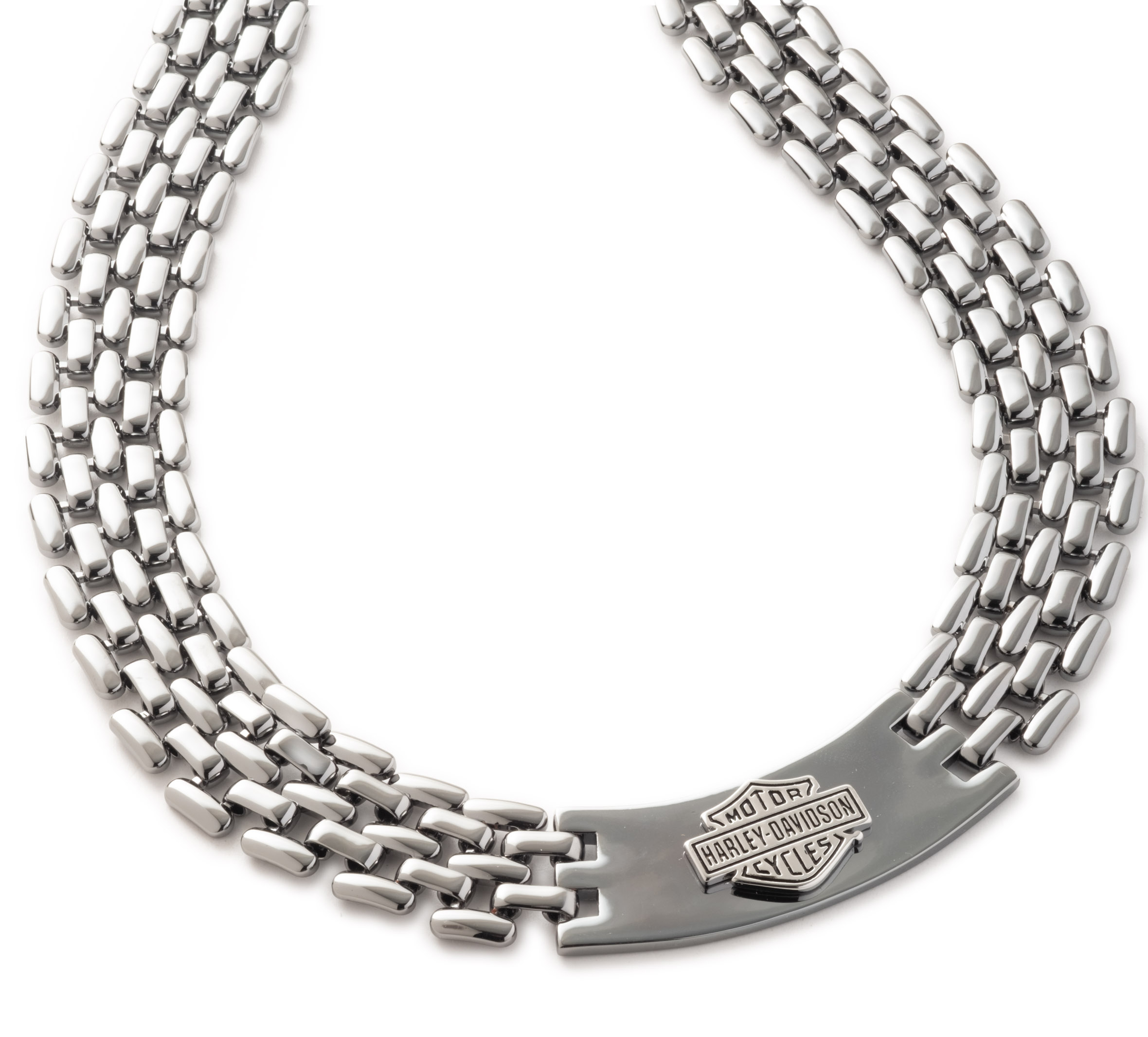 Men's 24" Bar & Shield Plate Watch Chain Link Necklace