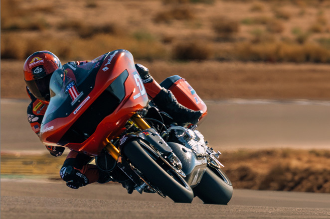 Motorcycle on a race course
