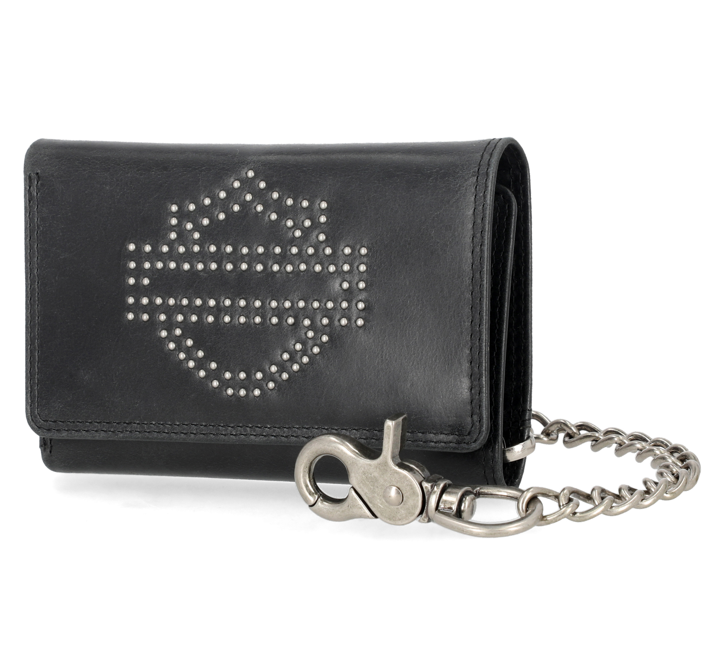 Bar & Shield Embroidered Bifold Wallet with Chain | Harley