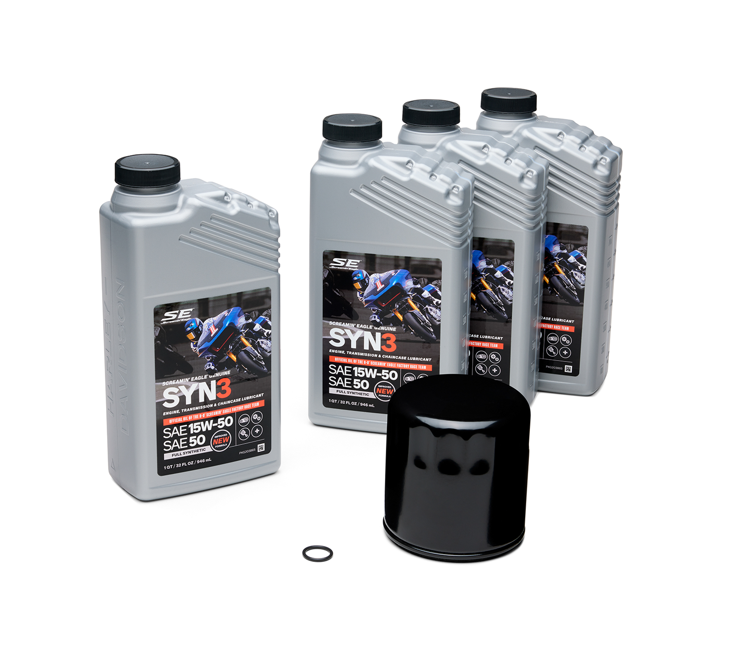 4 Qt. SYN3 Synthetic Motorcycle Lubricant Oil Change Kit