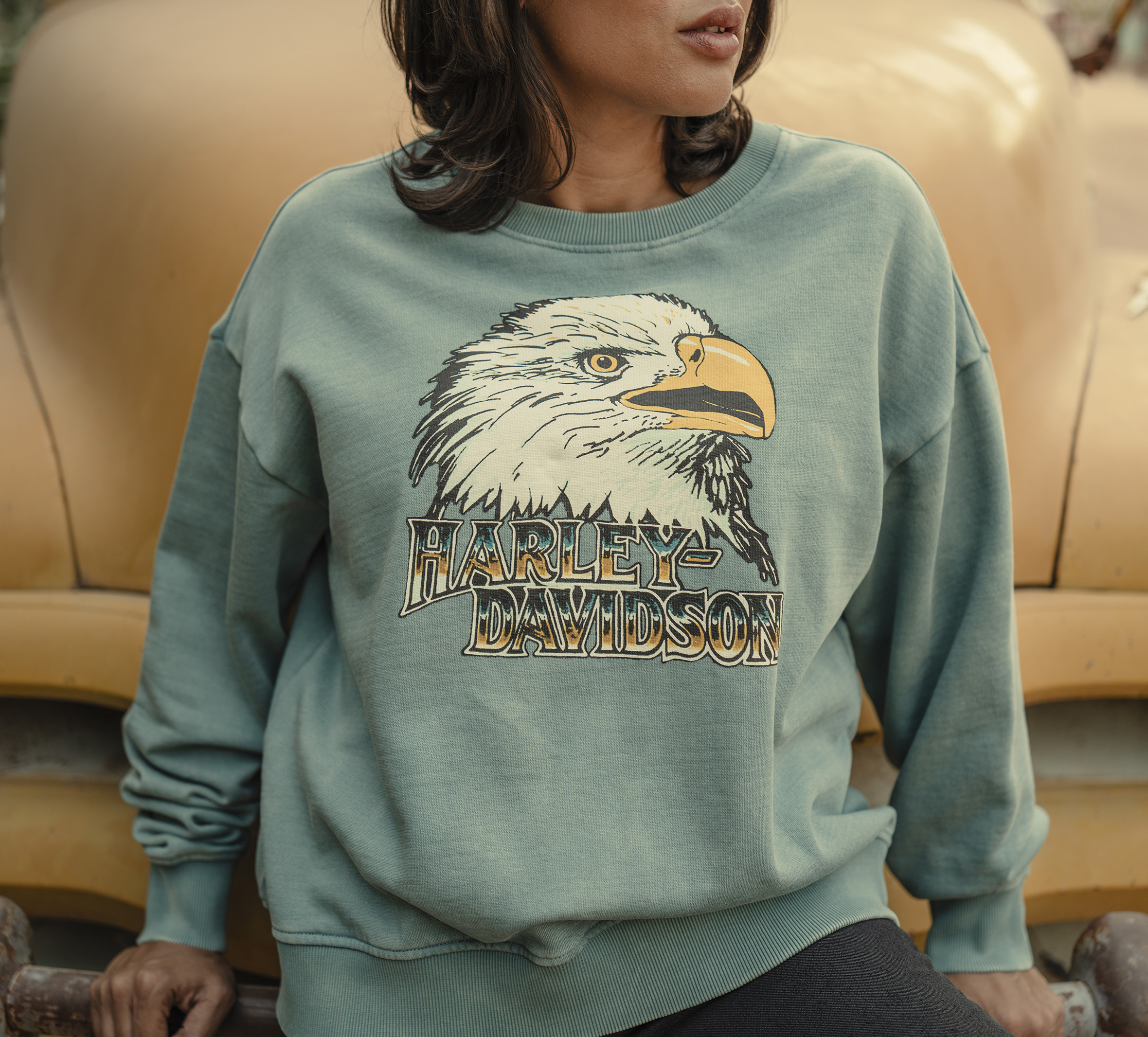 woman wearing a sweatshirt