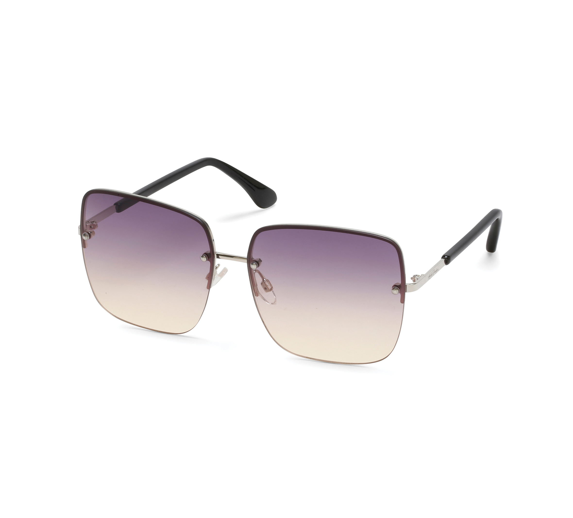 Oversized Rimless Metal Women's Lifestyle Sunglasses