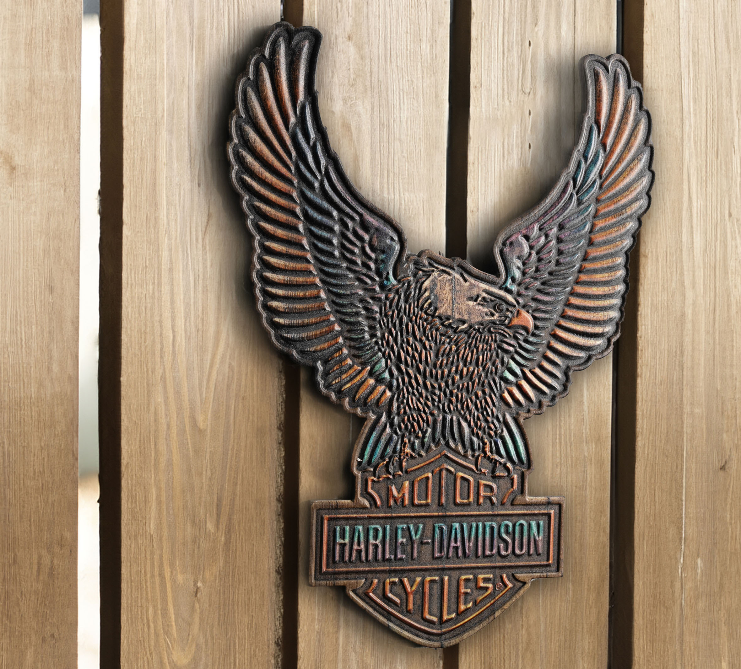 H-D Vivid Bar & Shield Eagle Outdoor Wall Décor