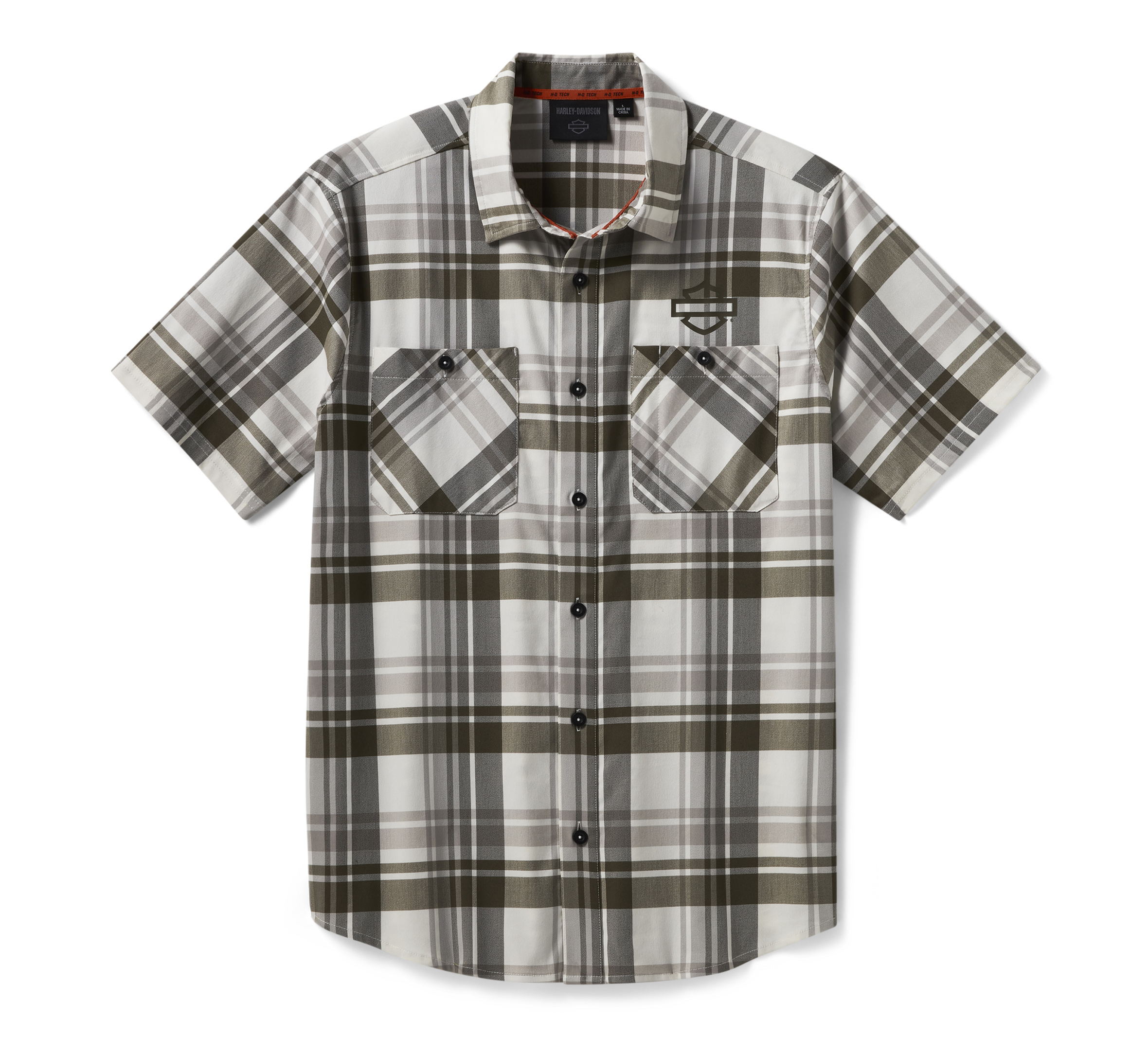 Men's H-D TECH COOLMAX Plaid Shirt - Plaid - Cloud Dancer & Grape