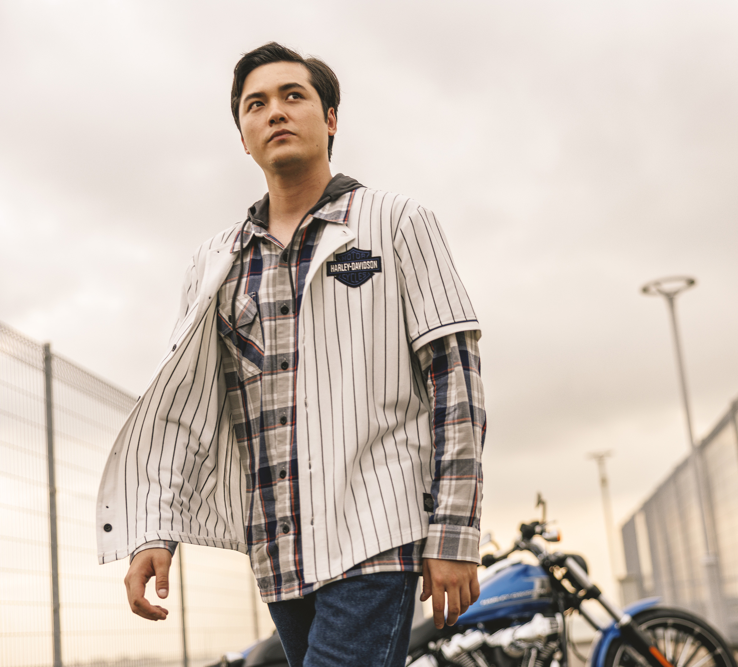 Men's H-D Essential Metal Bound Long Sleeve Hooded Shirt