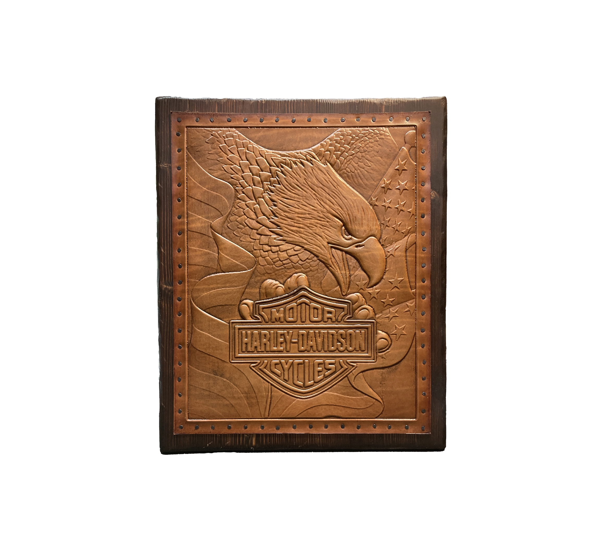 Patriotic Eagle Leather Wall Art