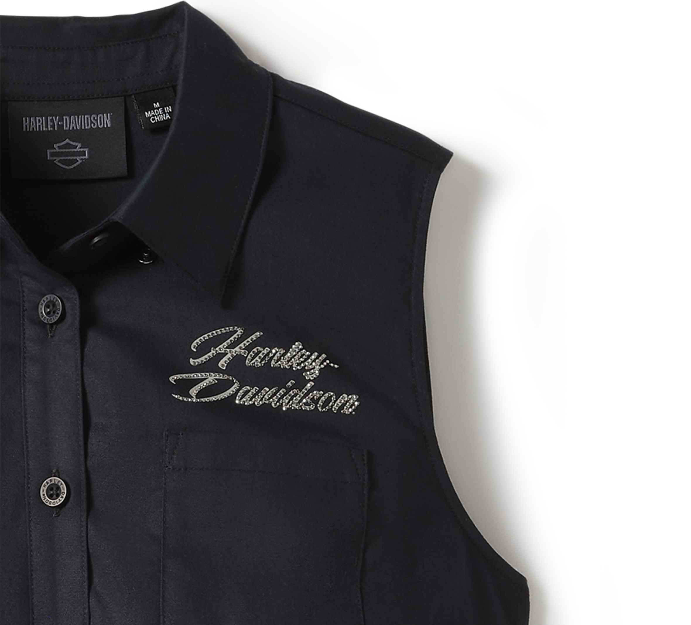 Women's Essential Bling Button Front Tank