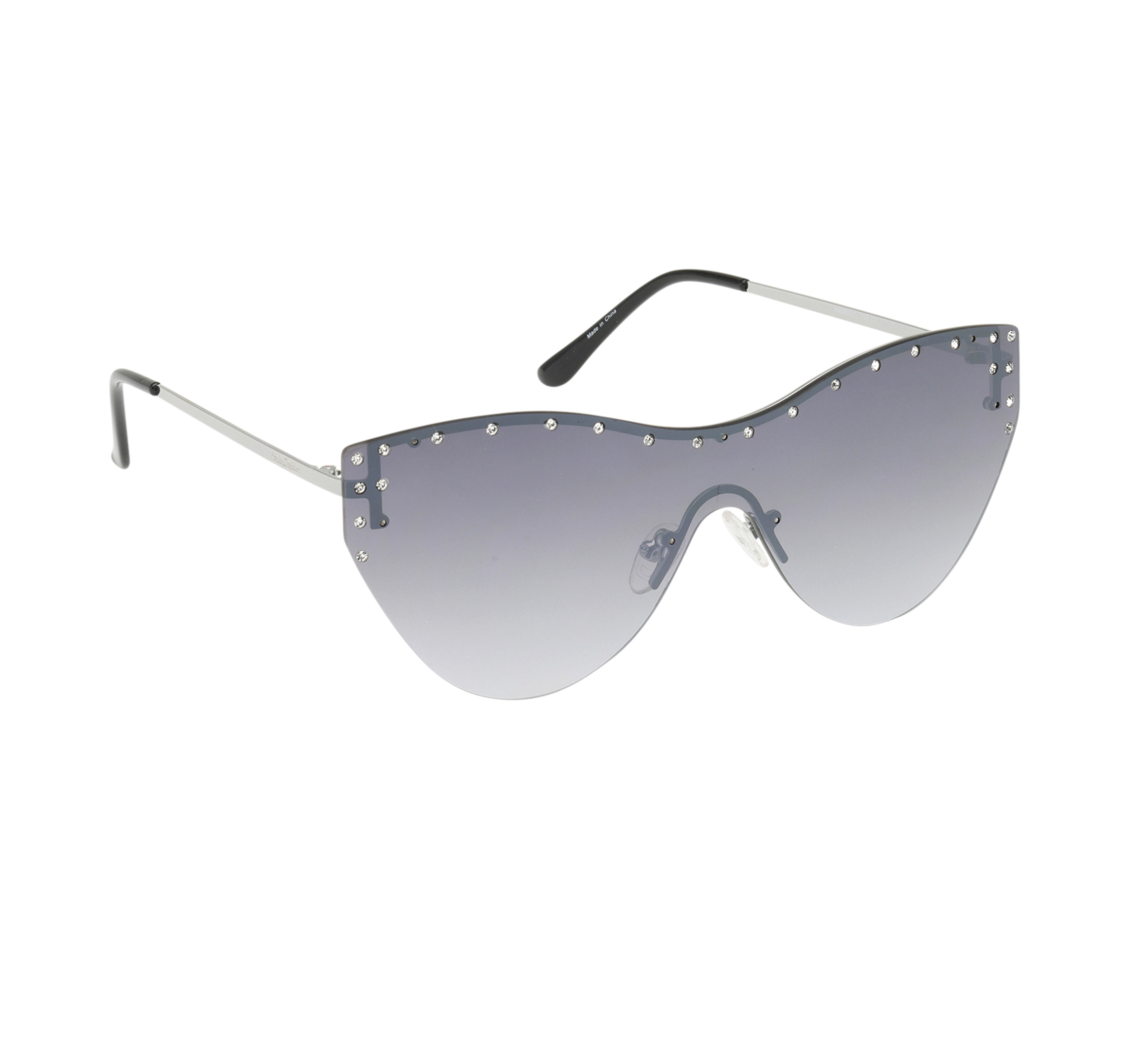 Cat-eye Lifestyle Rimless  Shield Sunglasses