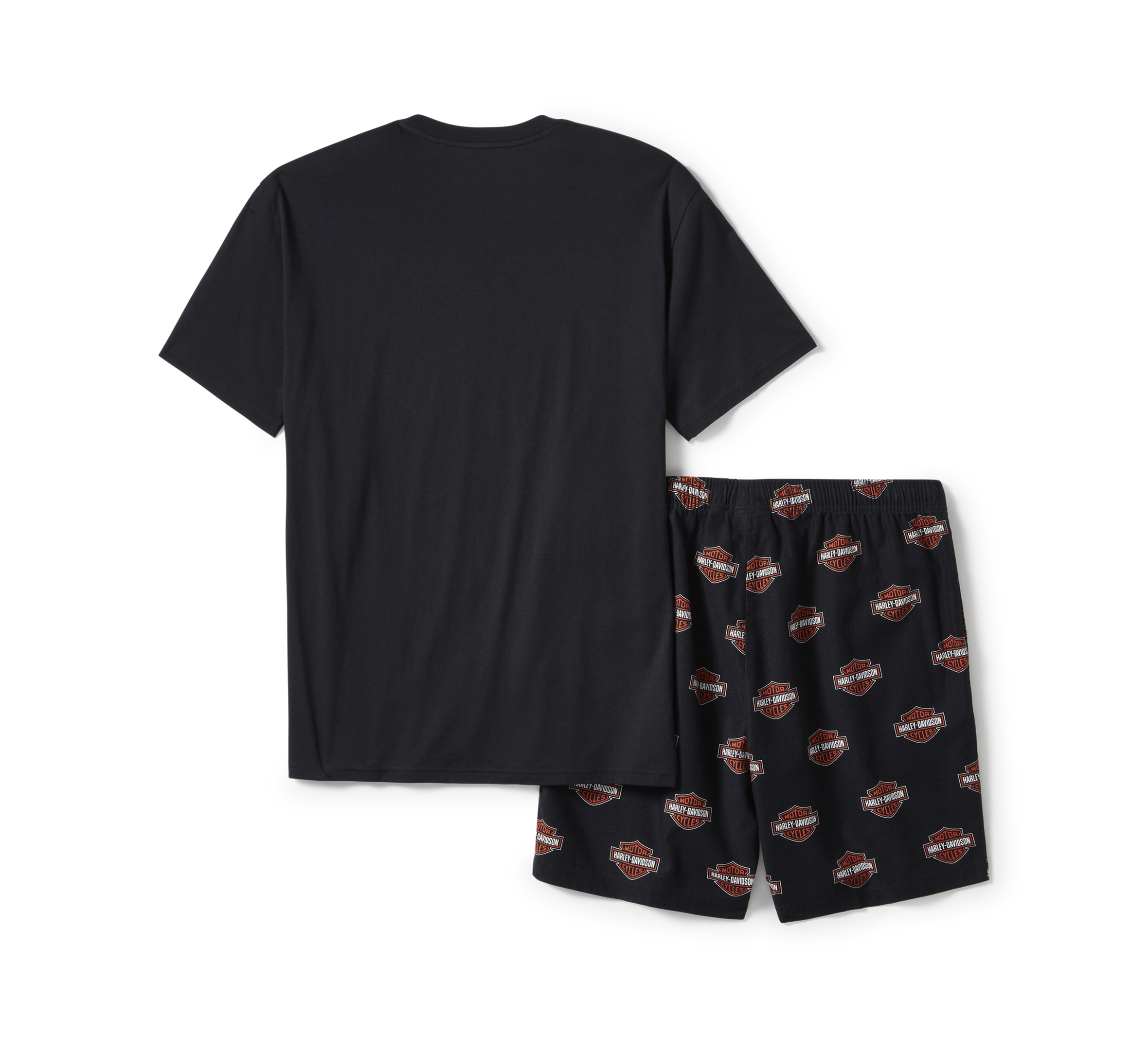 Men's Bar & Shield Print Pajama Shorts Set