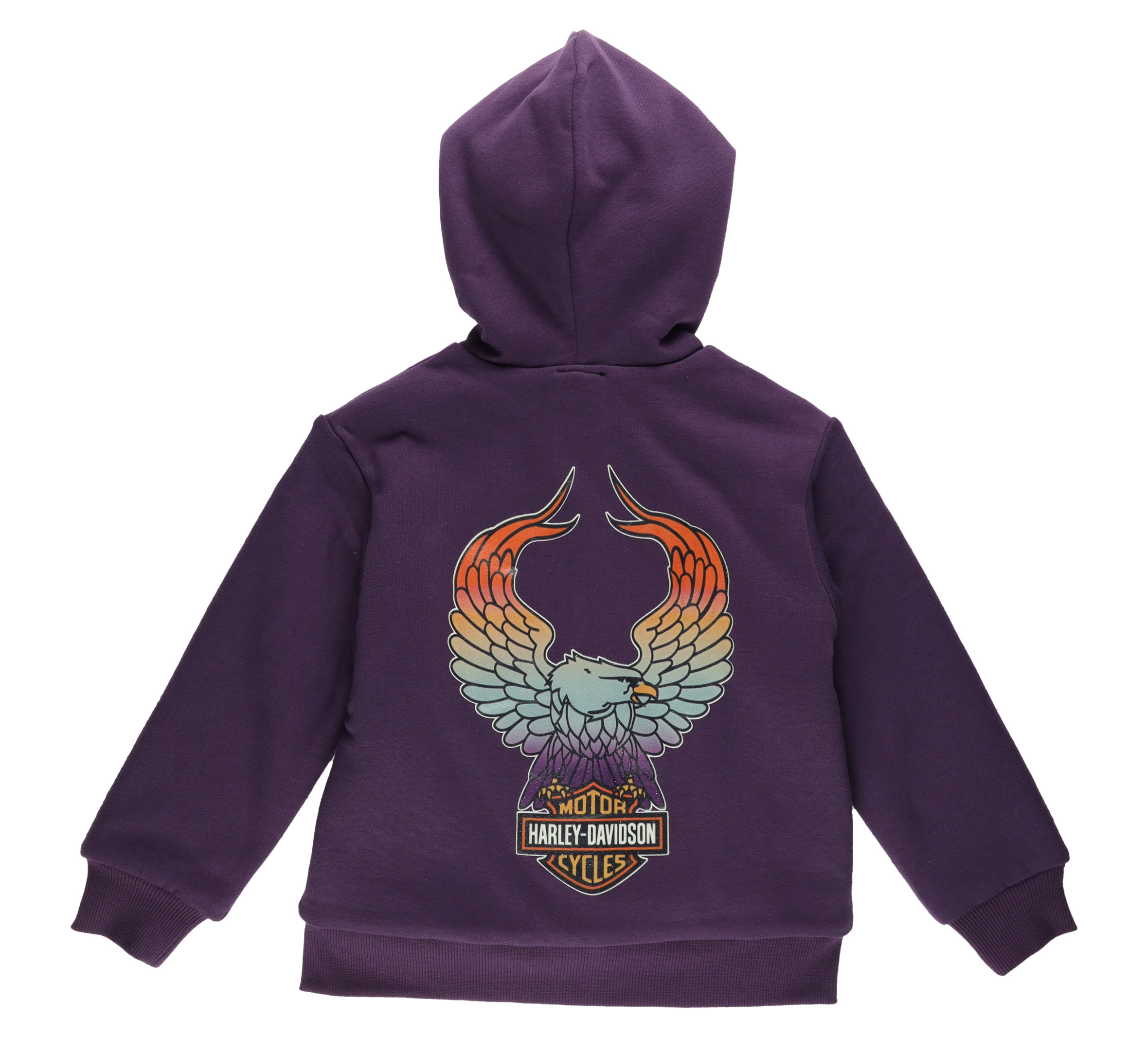 Little Girls Bar & Shield Sherpa Lined Fleece Hoodie