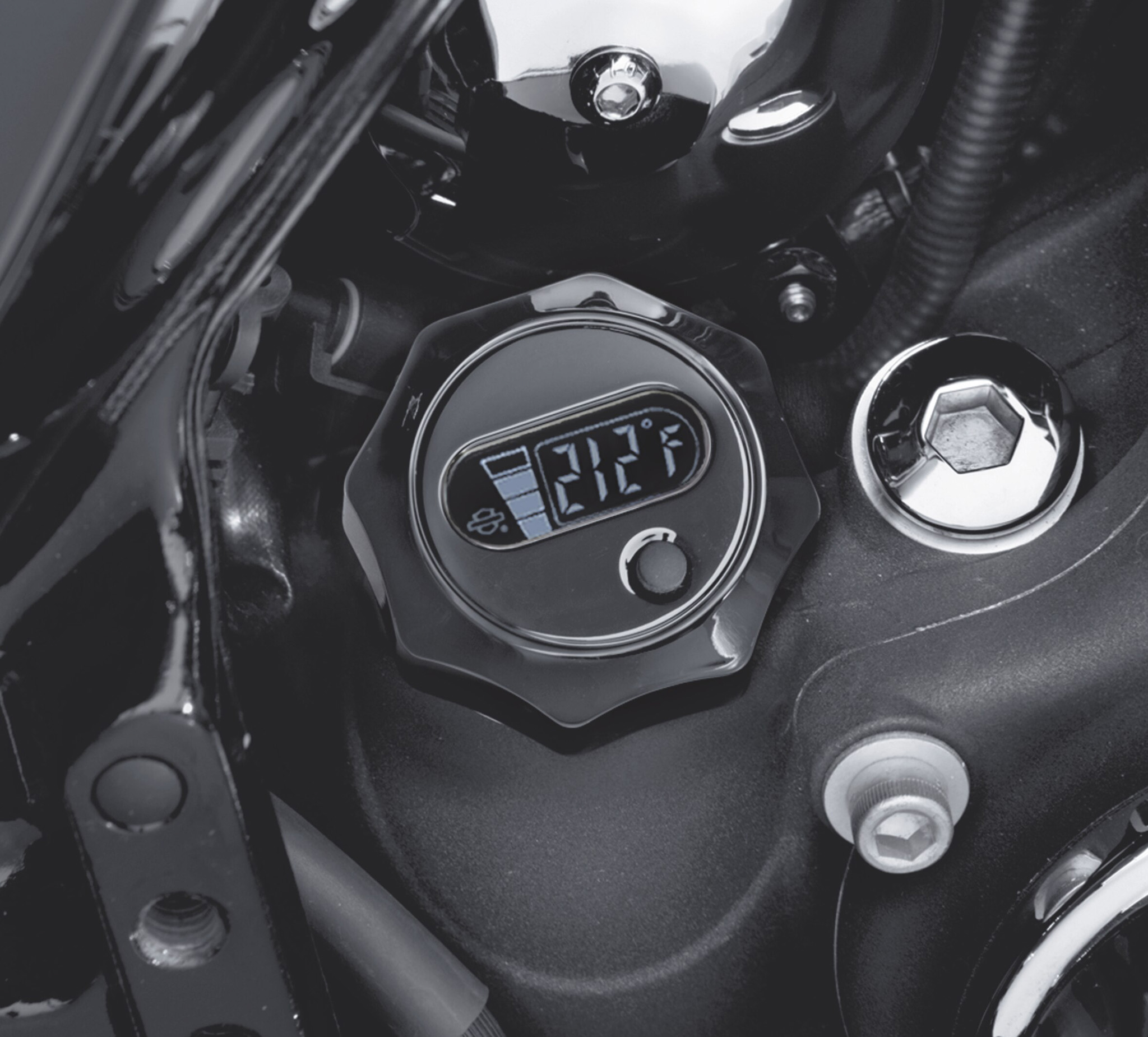 Oil Level and Temperature Dipstick with Lighted LCD Readout