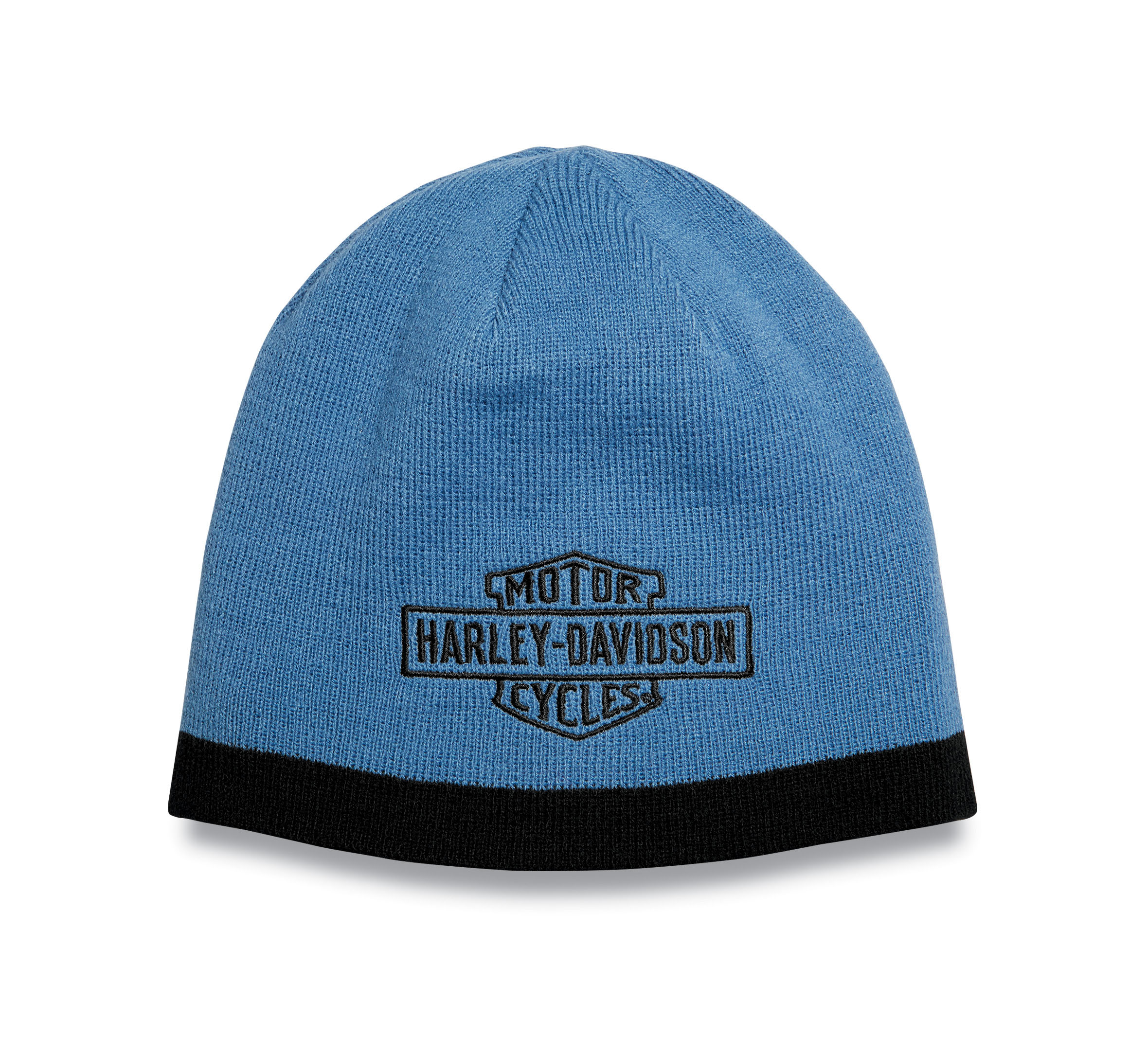Contrast Bar & Shield Knit Hat