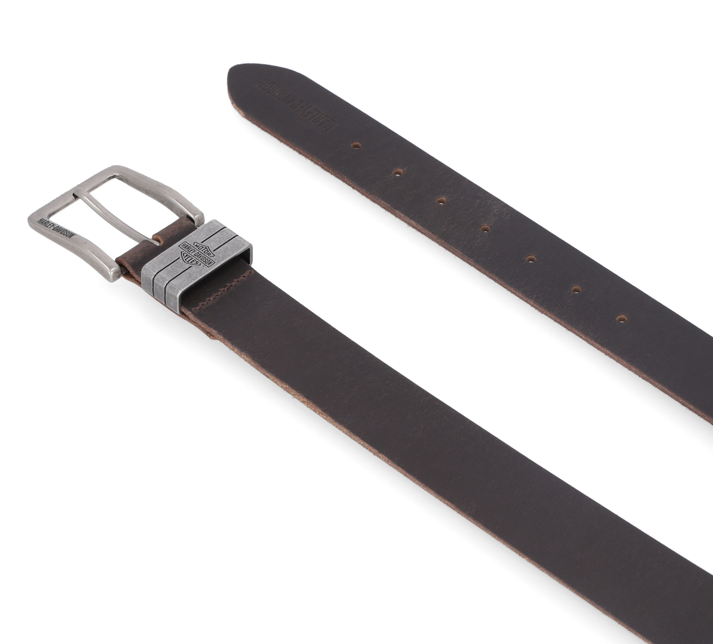 Metal Bar & Shield Keeper Belt in Brown