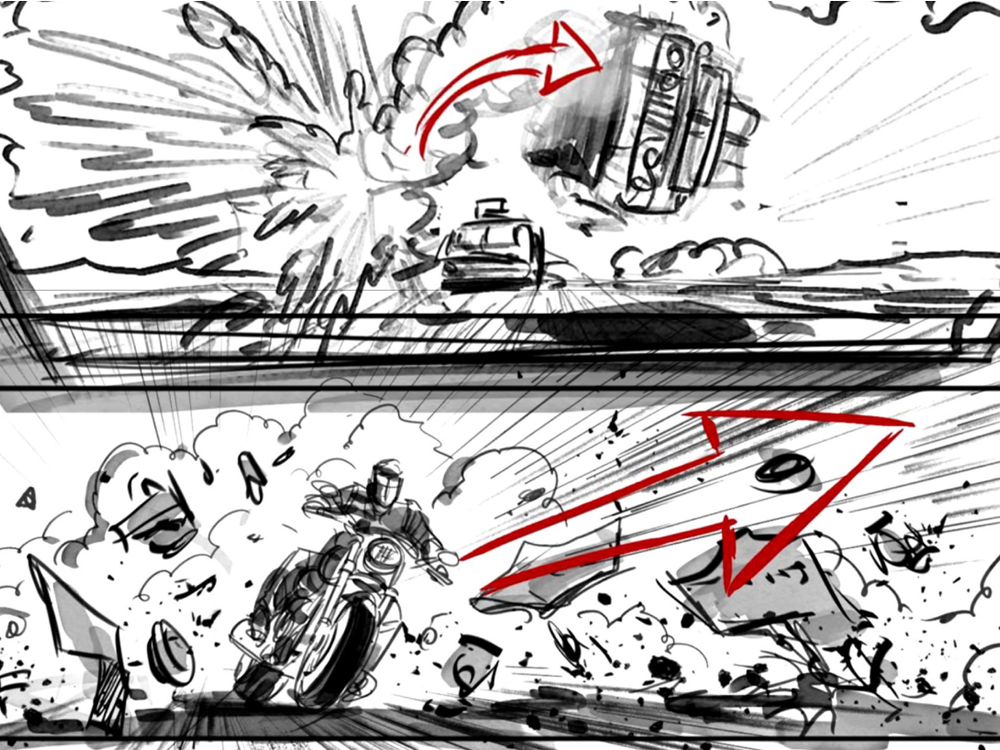 Sketch of scene from Thunderbolts