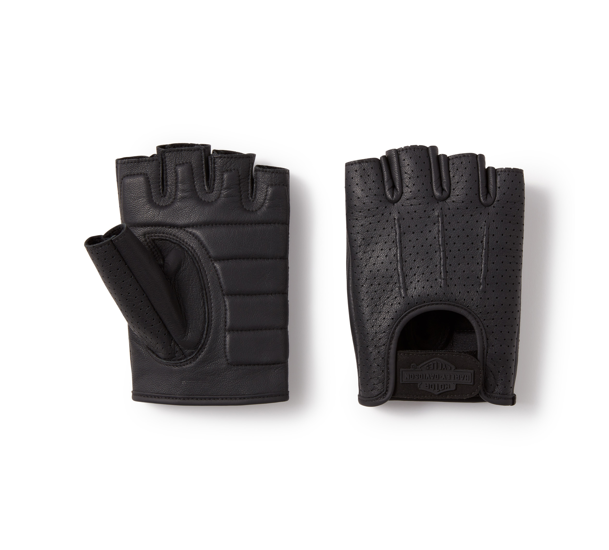 Men's H-D® Perforated Fingerless Leather Riding Gloves