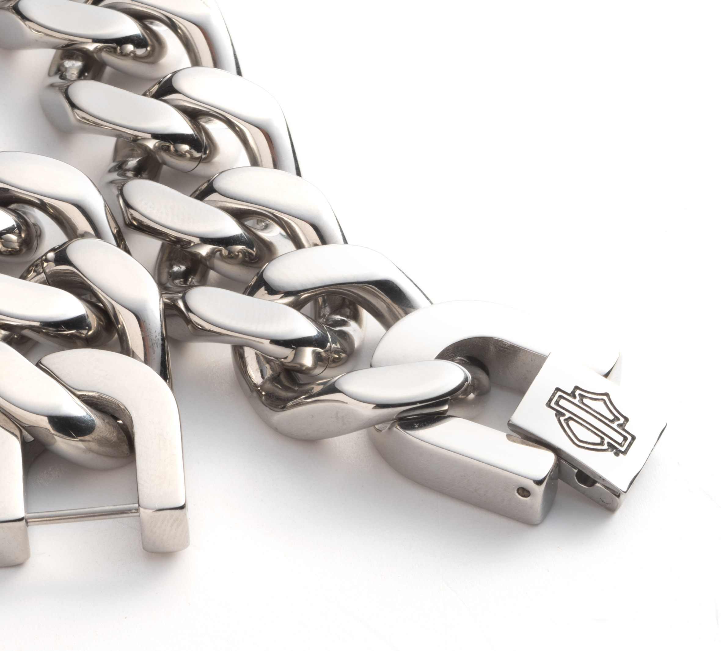 Men's Large Curb Chain Logo Bracelet