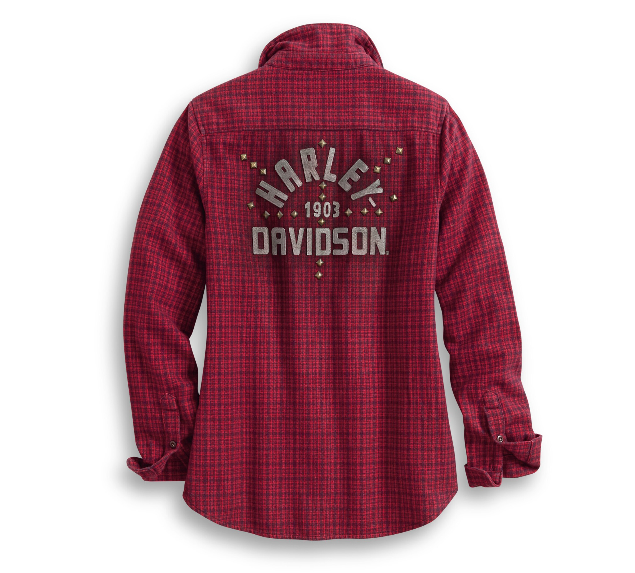 Women's Studded Plaid Shirt