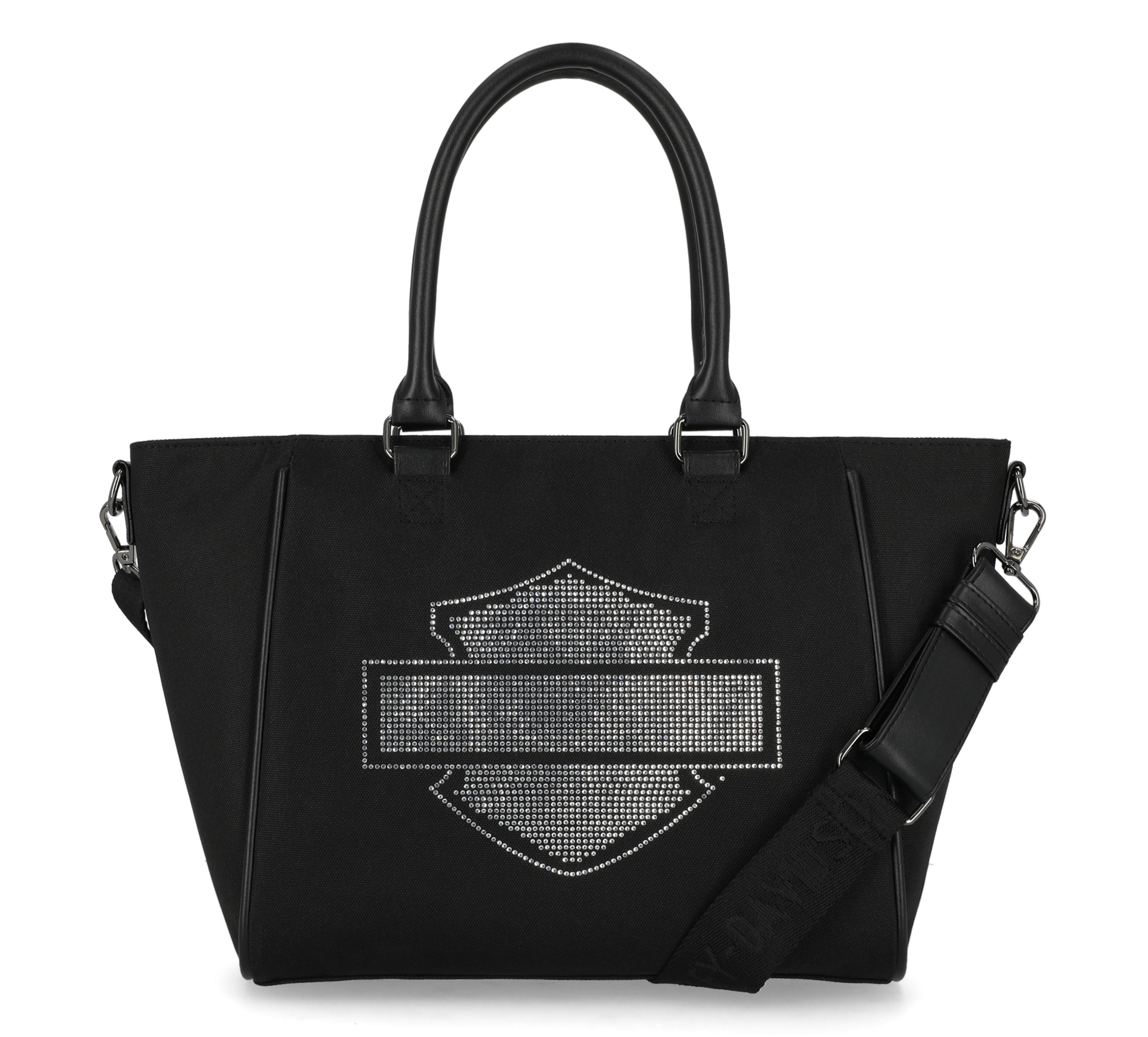Open Bar & Shield Rhinestone Satchel