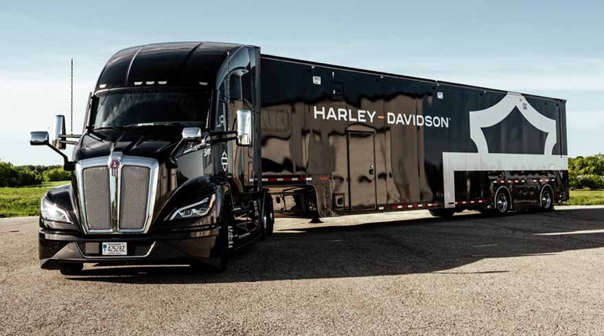 Man on customized motorcycle