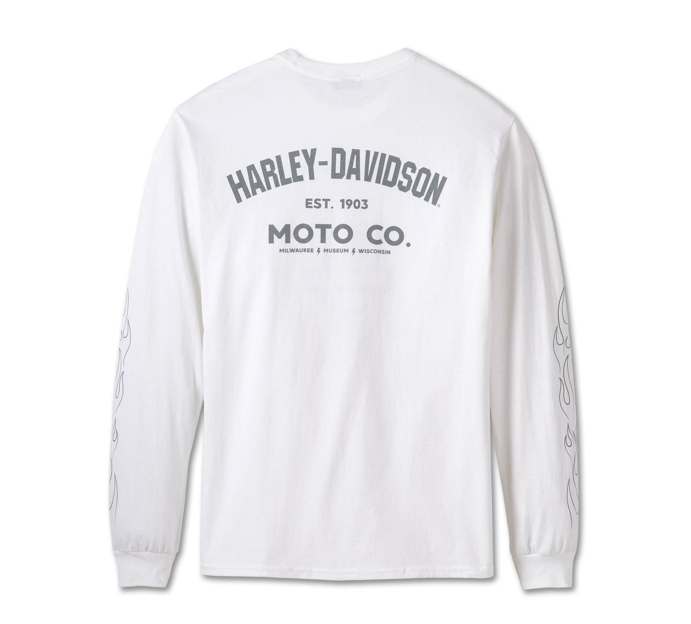 Men's Open Bar & Shield Flames Long Sleeve Tee | Harley-Davidson USA