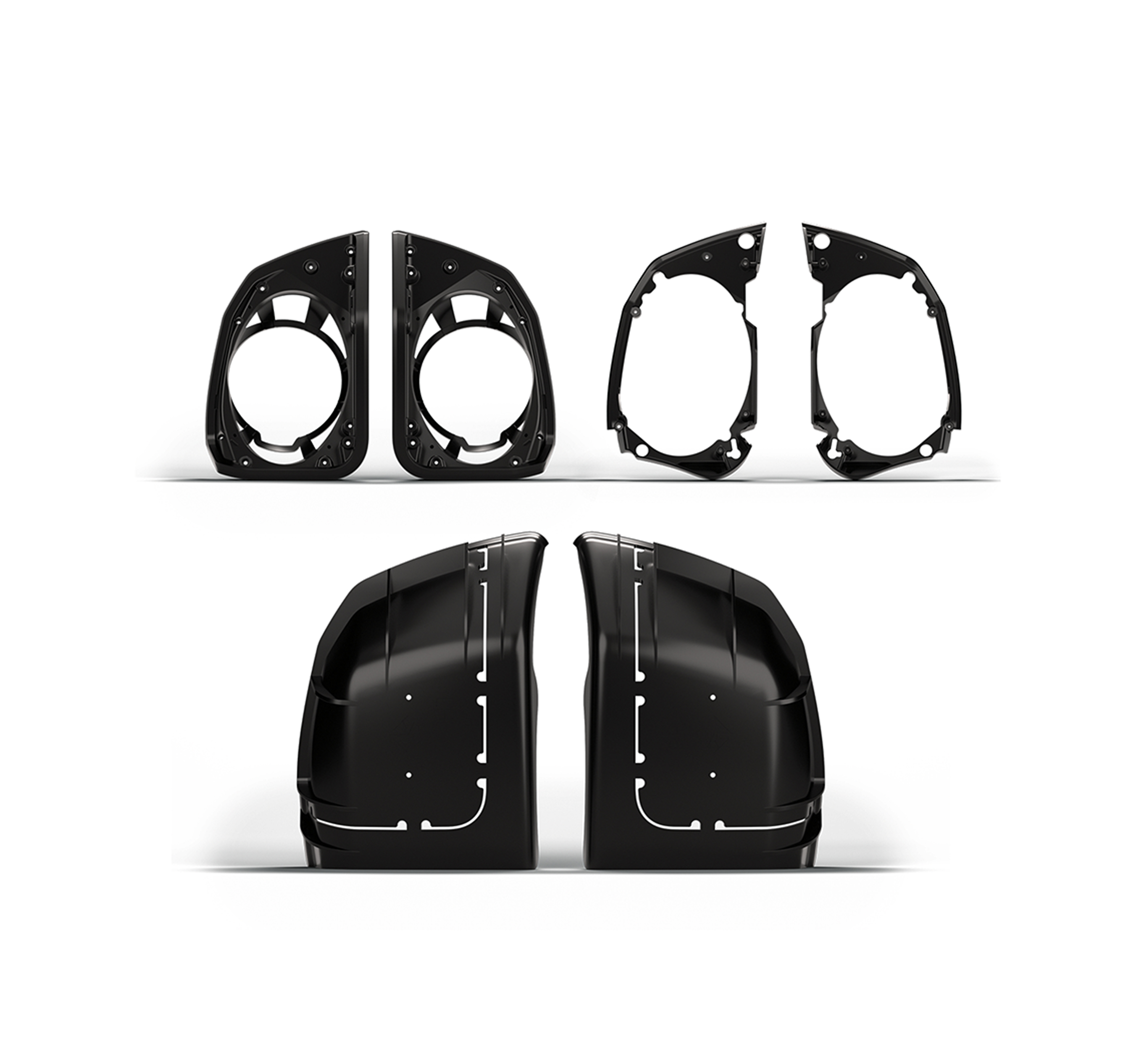 Harley-Davidson Audio Powered By Rockford Fosgate Stage III Saddlebag Speakers with Lid Cut-In System