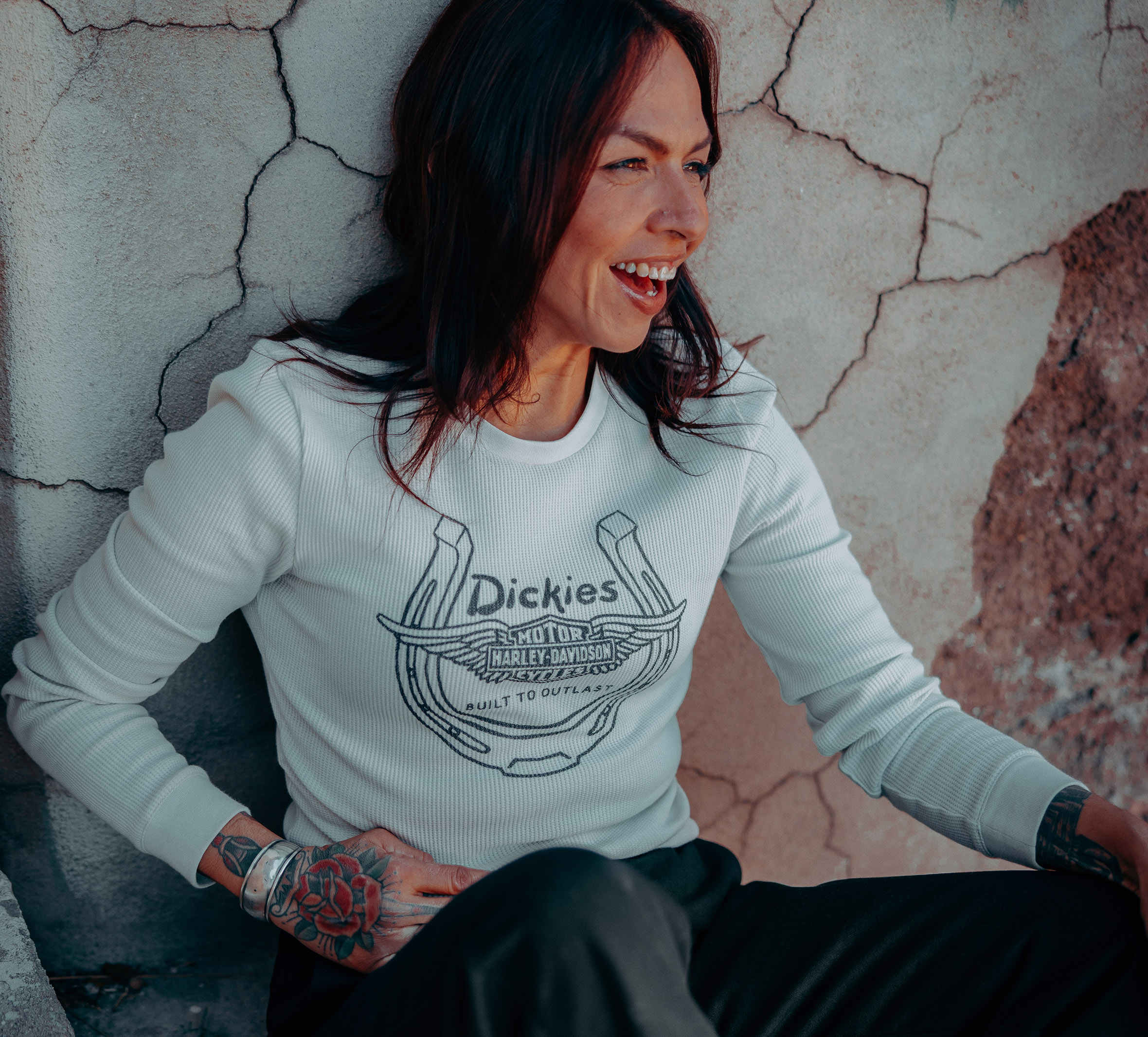 Women's Dickies x H-D Winged Horseshoe Thermal Long Sleeve