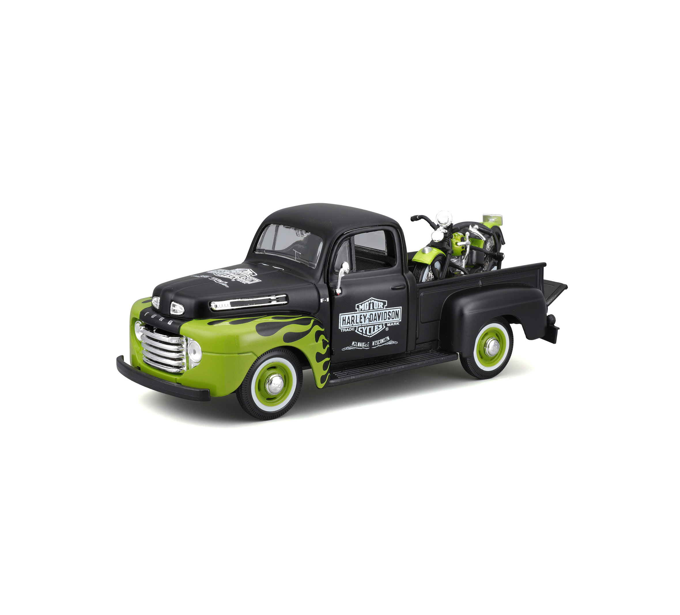 H-D 1:24 Scale Diecast '48 FL Panhead + '48 Ford F-1 Pickup
