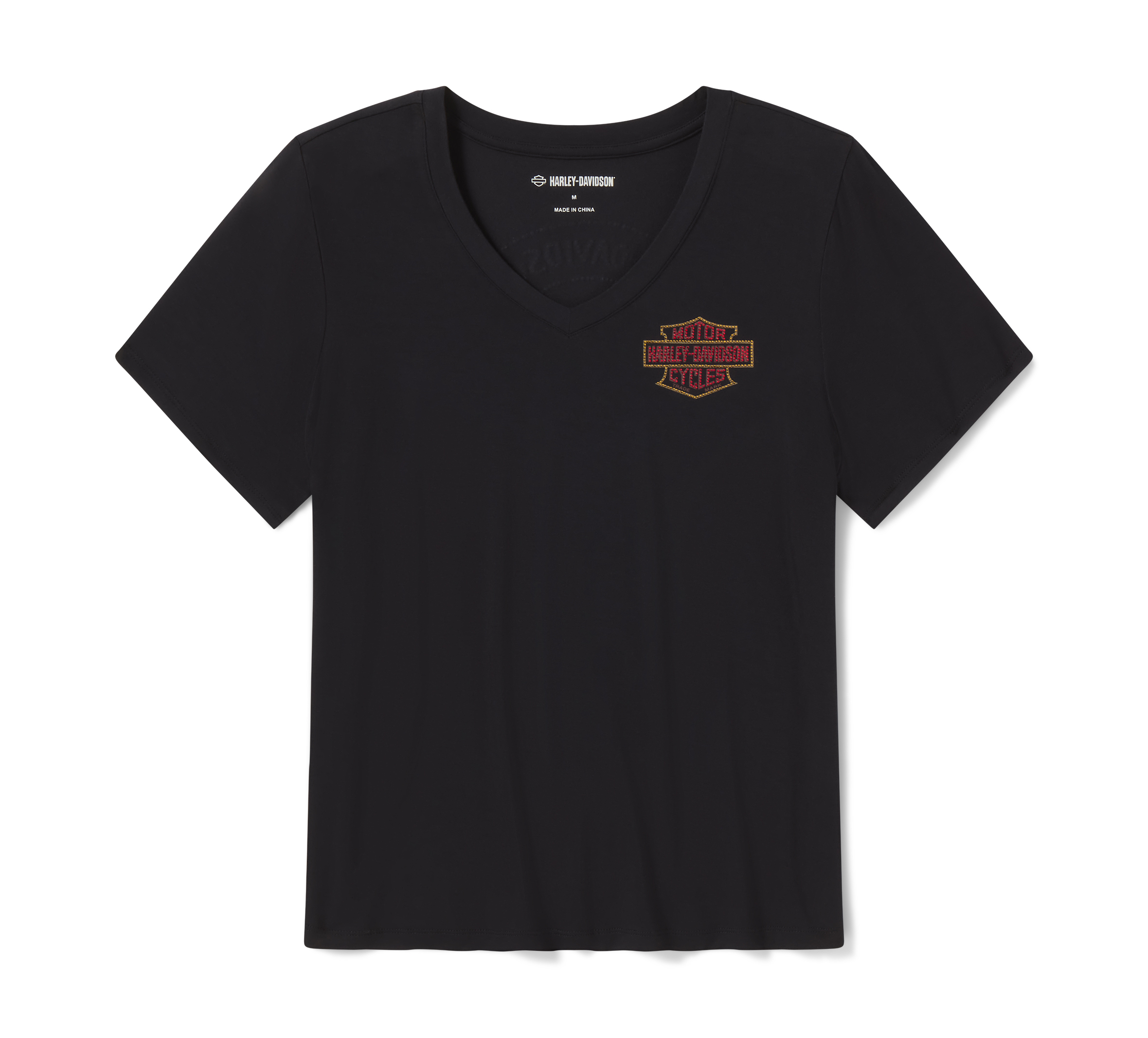 Edelbrock Harley-Davidson Tシャツ Women's Bling Thorns & Talons V-Neck - Harley Black | Harley