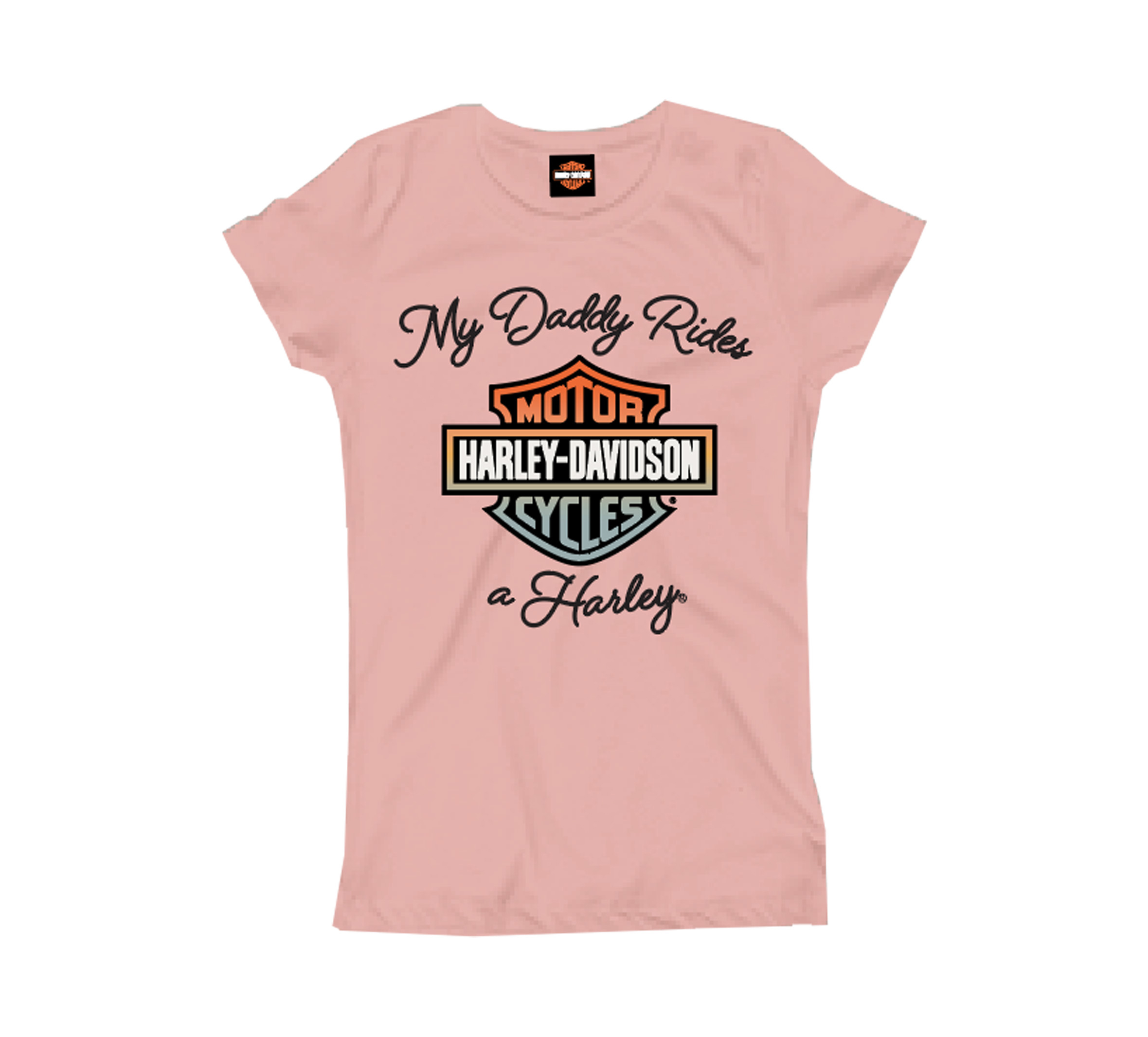 Toddler Girls Glitter Daddy Rides a Harley Tee
