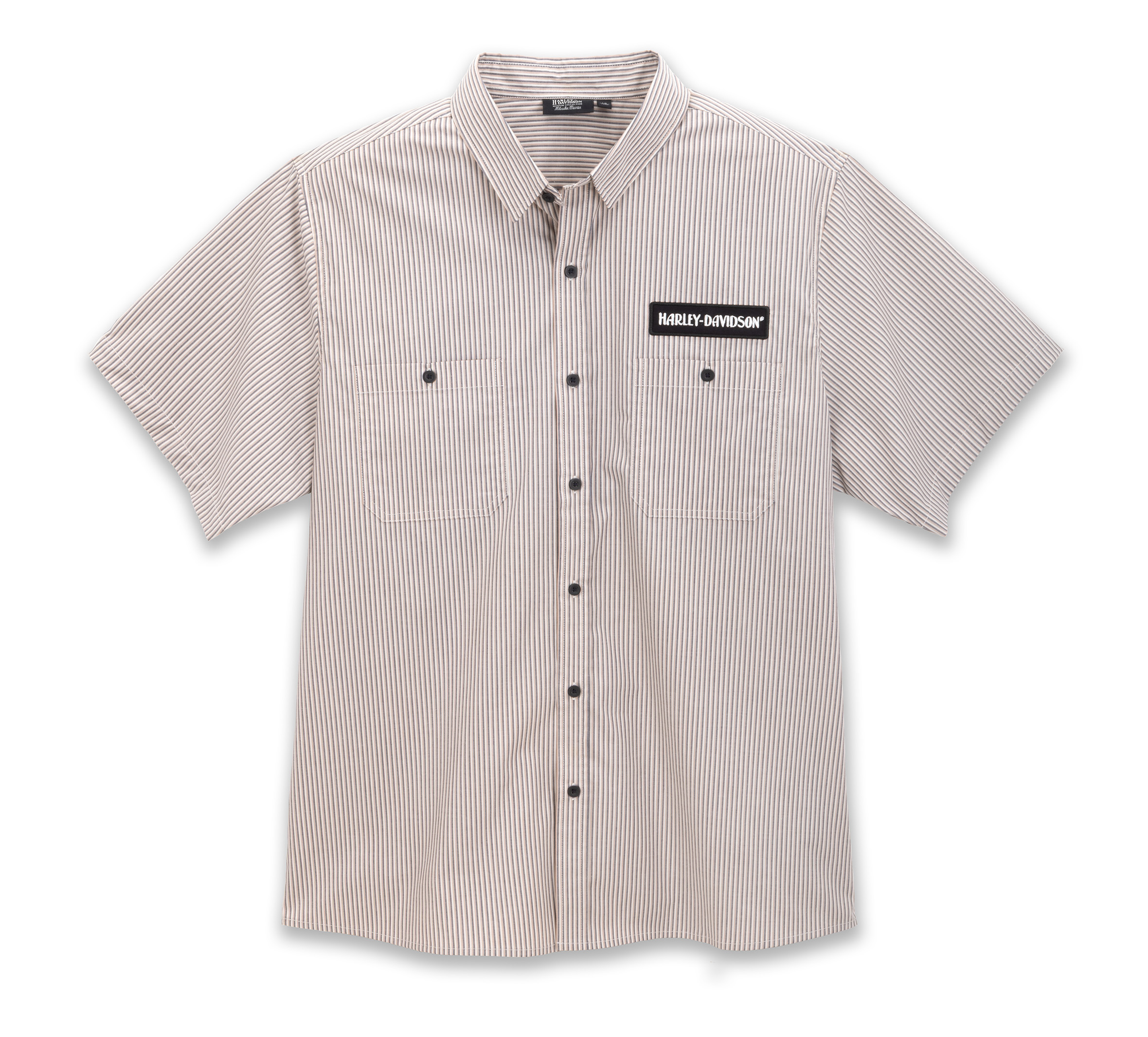 Harley-Davidson ワークシャツ ストライプ 半袖 Men's Pinstripe Motorcycle Work Shirt | Harley-Davidson USA