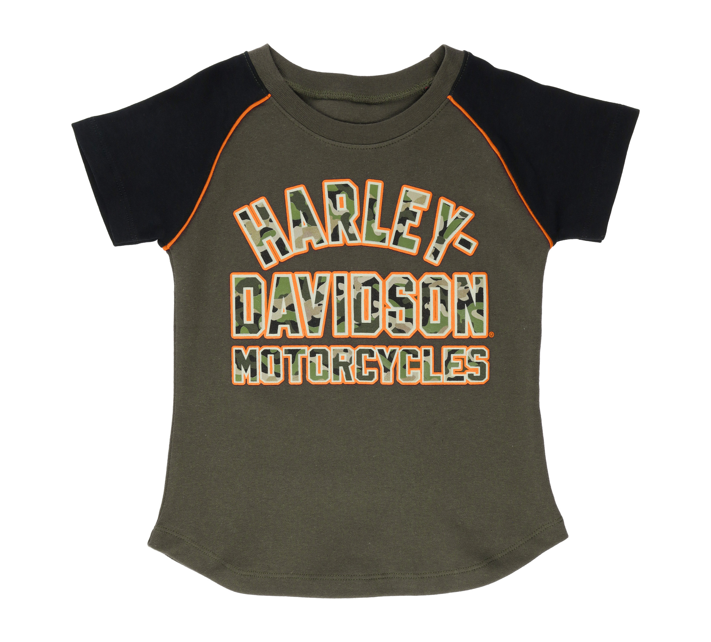 Toddler Girls Camo Raglan Tee