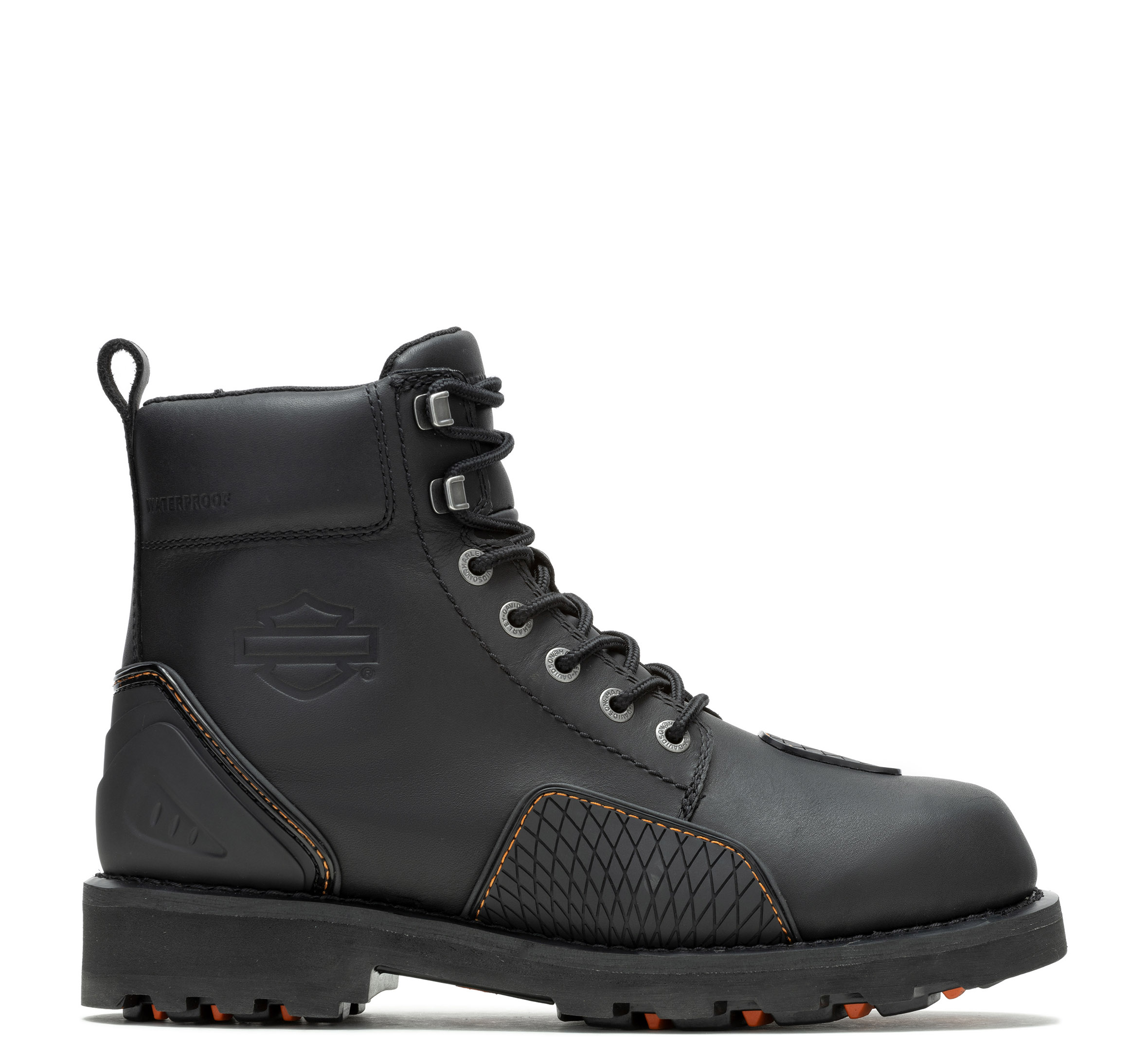Harley-Davidson Stivali Moto Uomo Rambert 7 Pollici | Pelle Nera Con Fibbia | Suola Piatta | Modello D93491