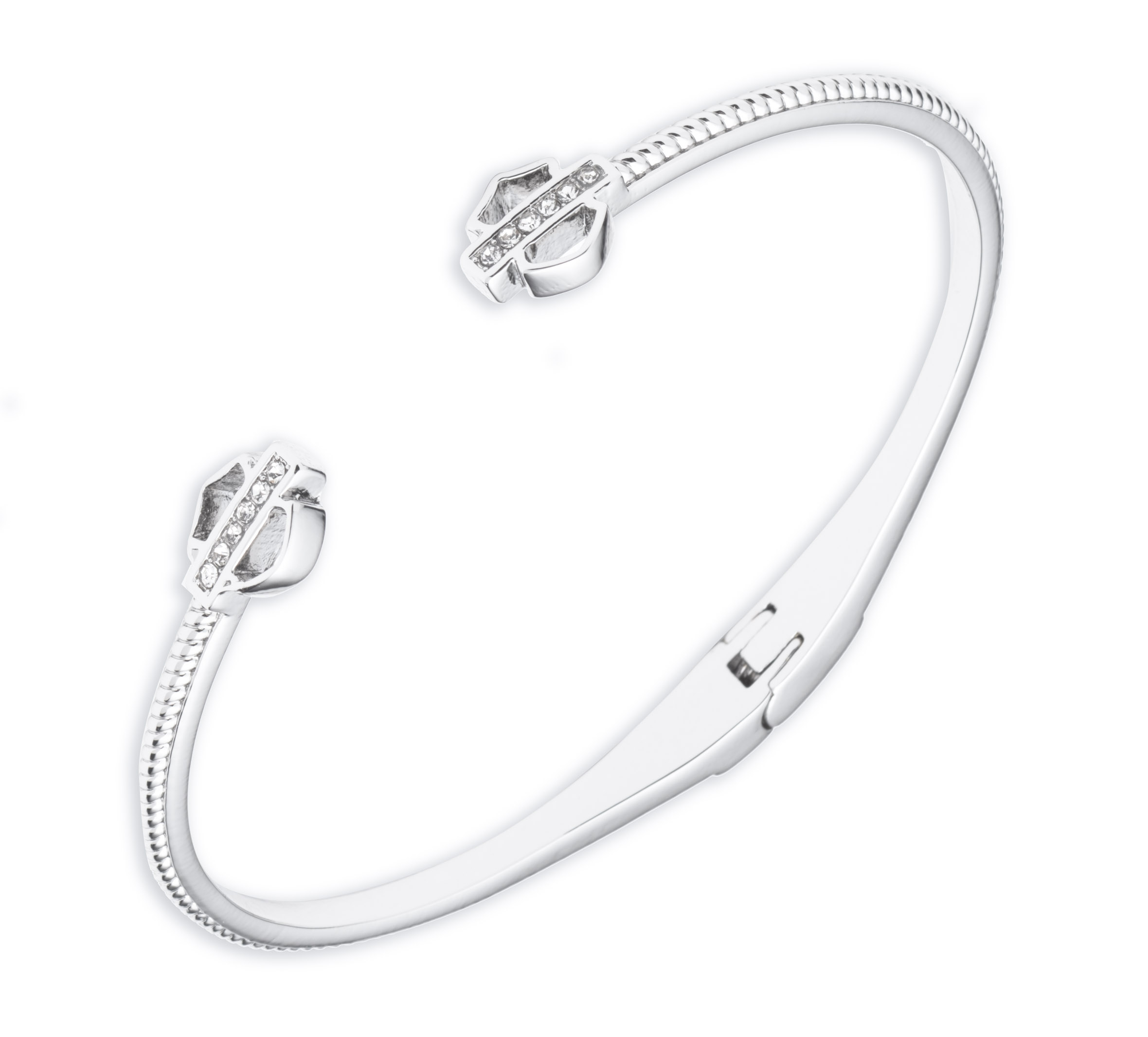 Women's Bar & Shield Hinged Cuff Bracelet