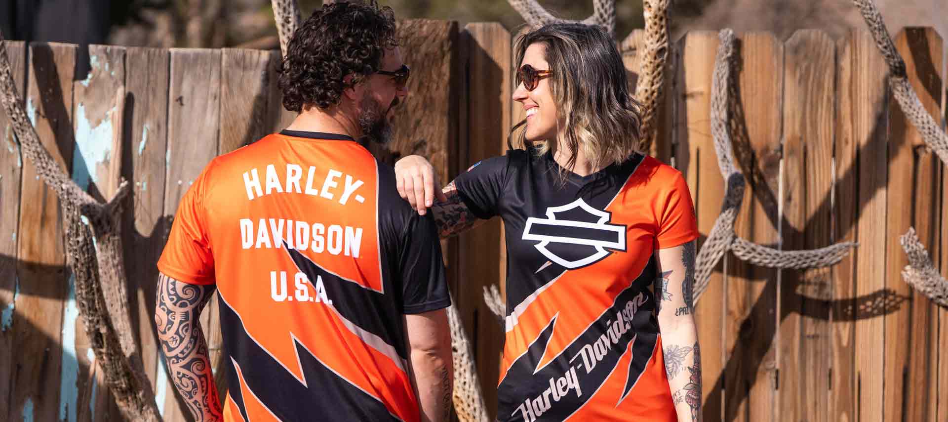 man and woman wearing Museum apparel