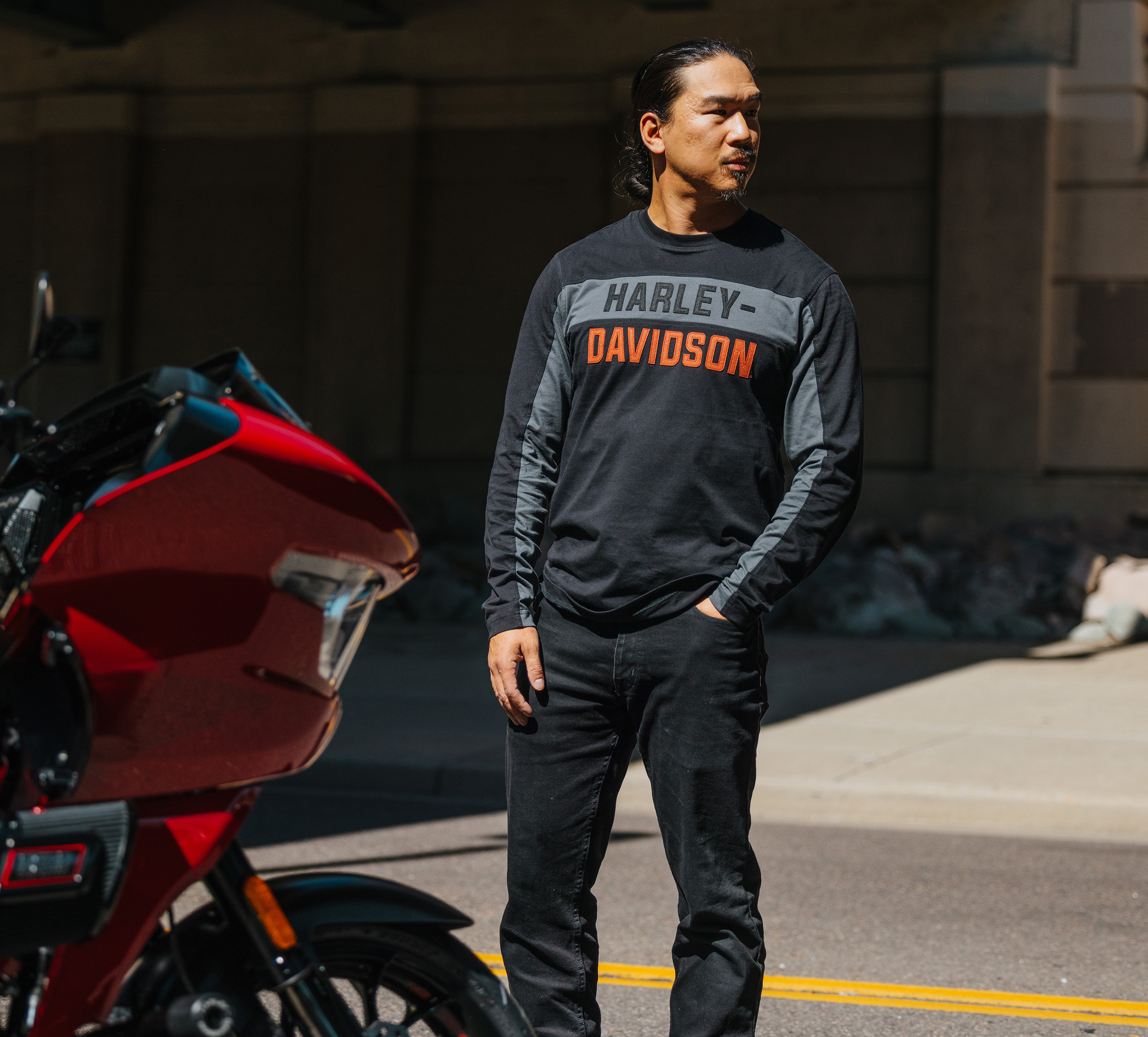 T-shirt à lettres en bloc Copperblock pour hommes