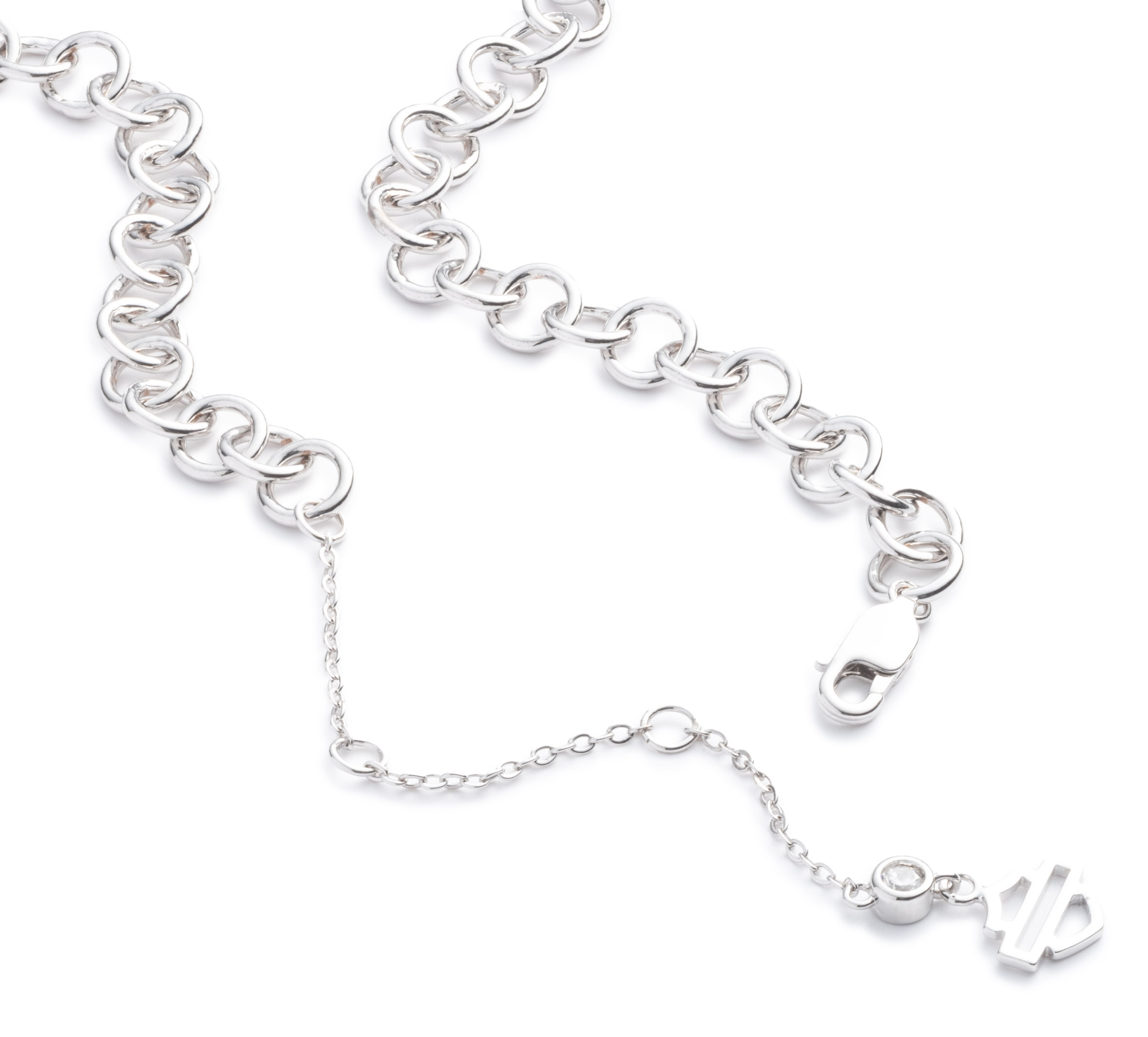 Women's Sterling Silver Pave Bar & Shield Heart Locket Charm