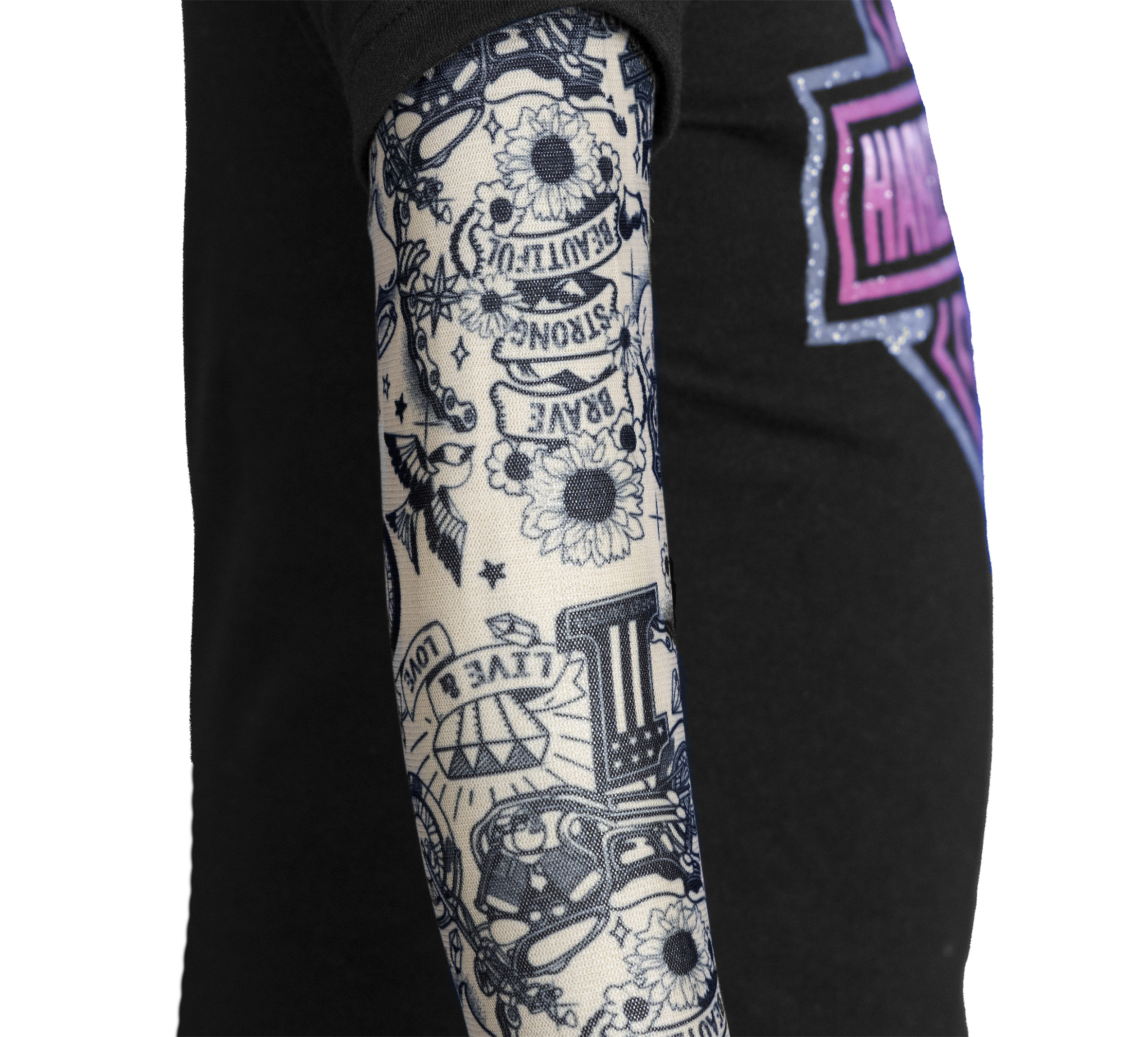 Infant Girl's Mesh Tattoo Sleeve Creeper