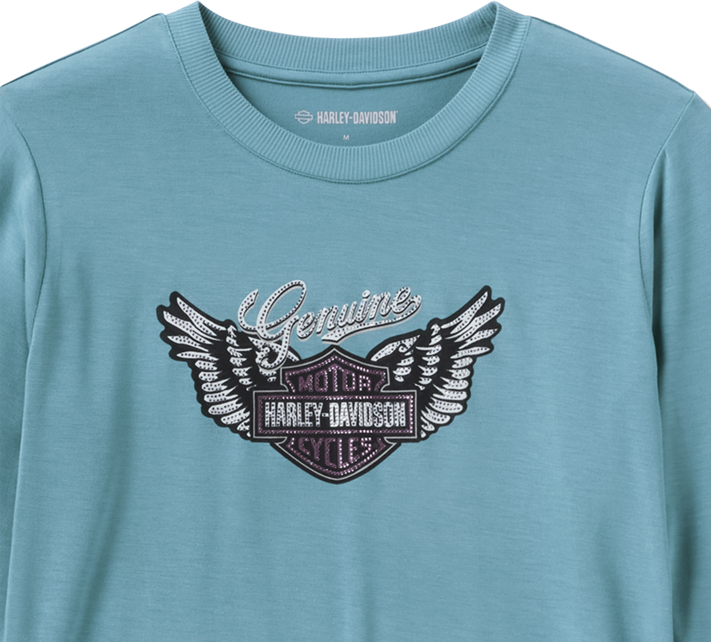 Women's Winged Bling Long Sleeve - Rustic Teal | Harley-Davidson USA